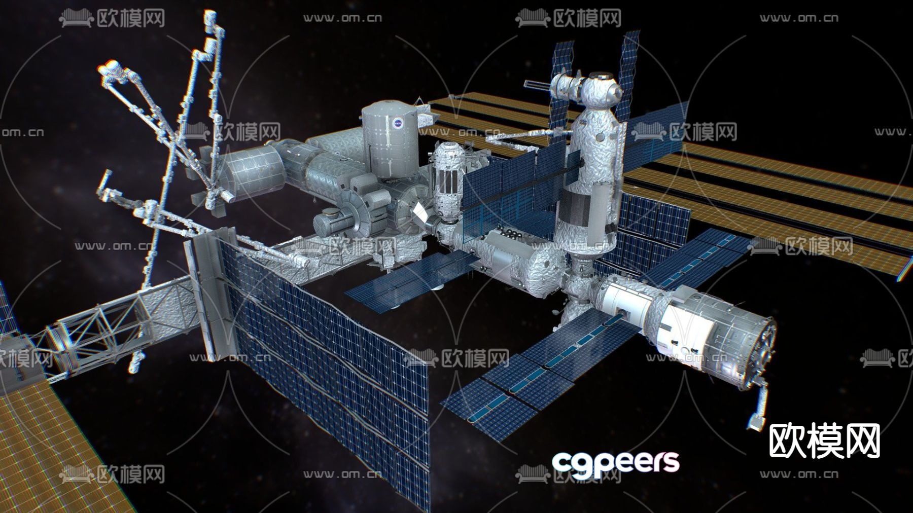 Modern space station 3d model Modern space station 3d model