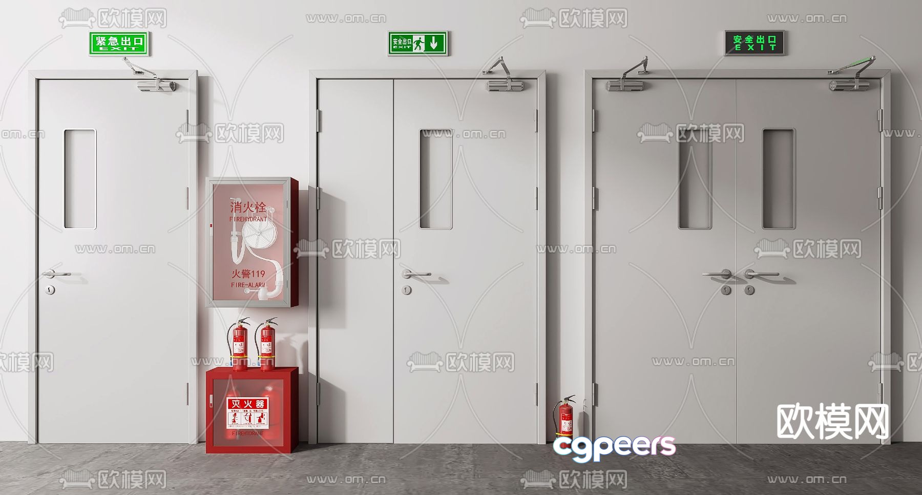 Modern fire door fire door 3d model Modern fire door fire door 3d model