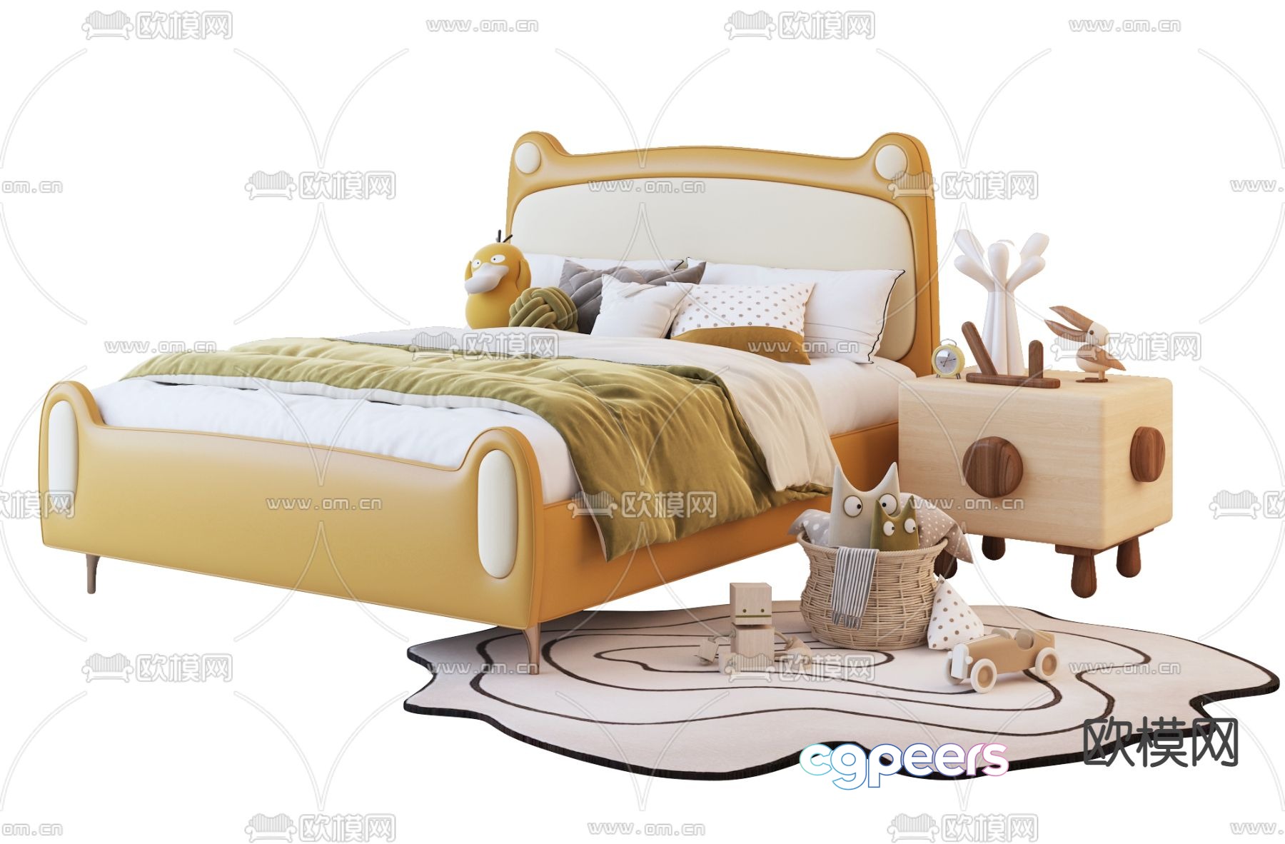 Modern children’s bed 3d model Modern children’s bed 3d model