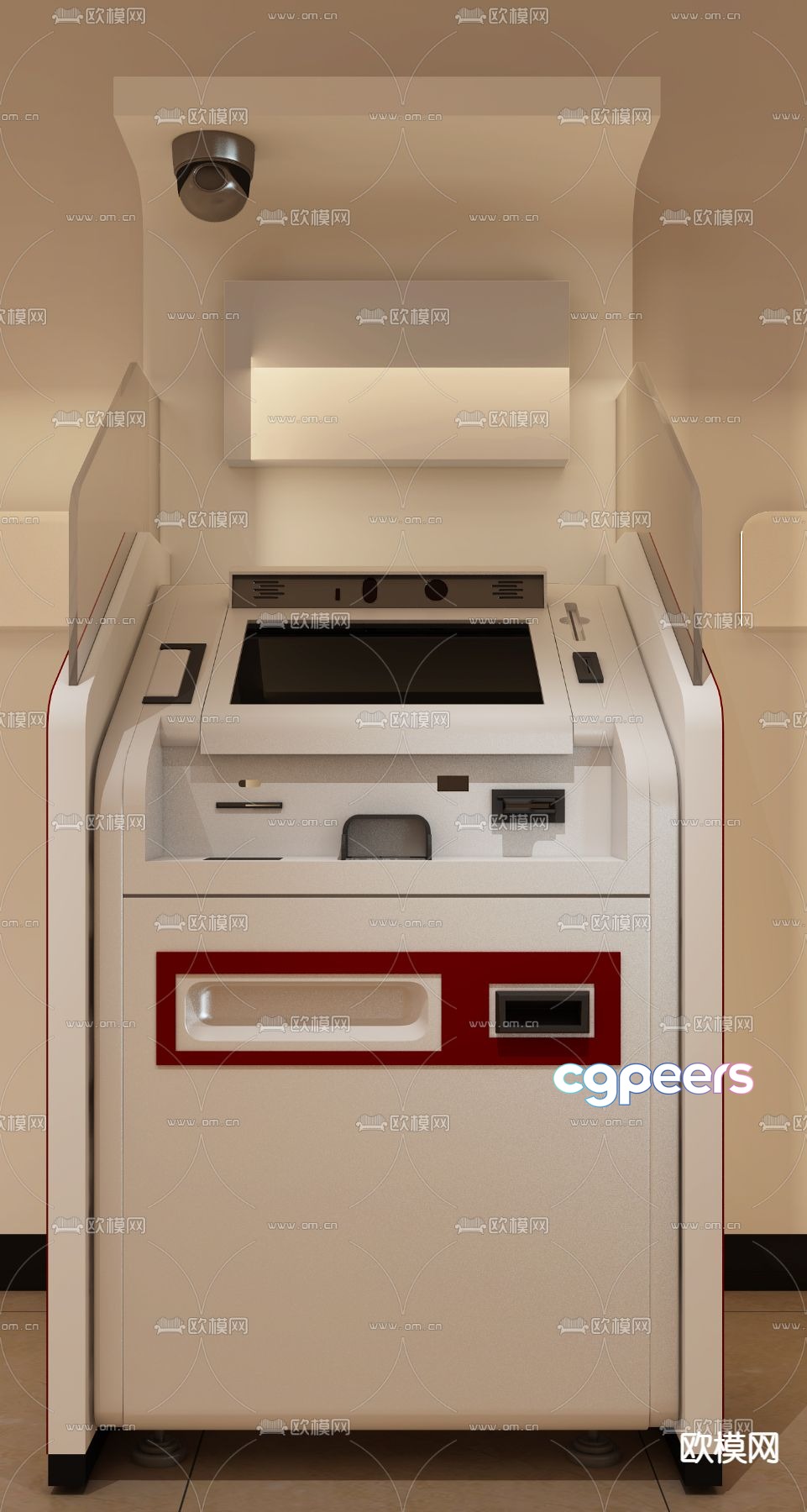 Modern bank ATM cash machine 3d model Modern bank ATM cash machine 3d model