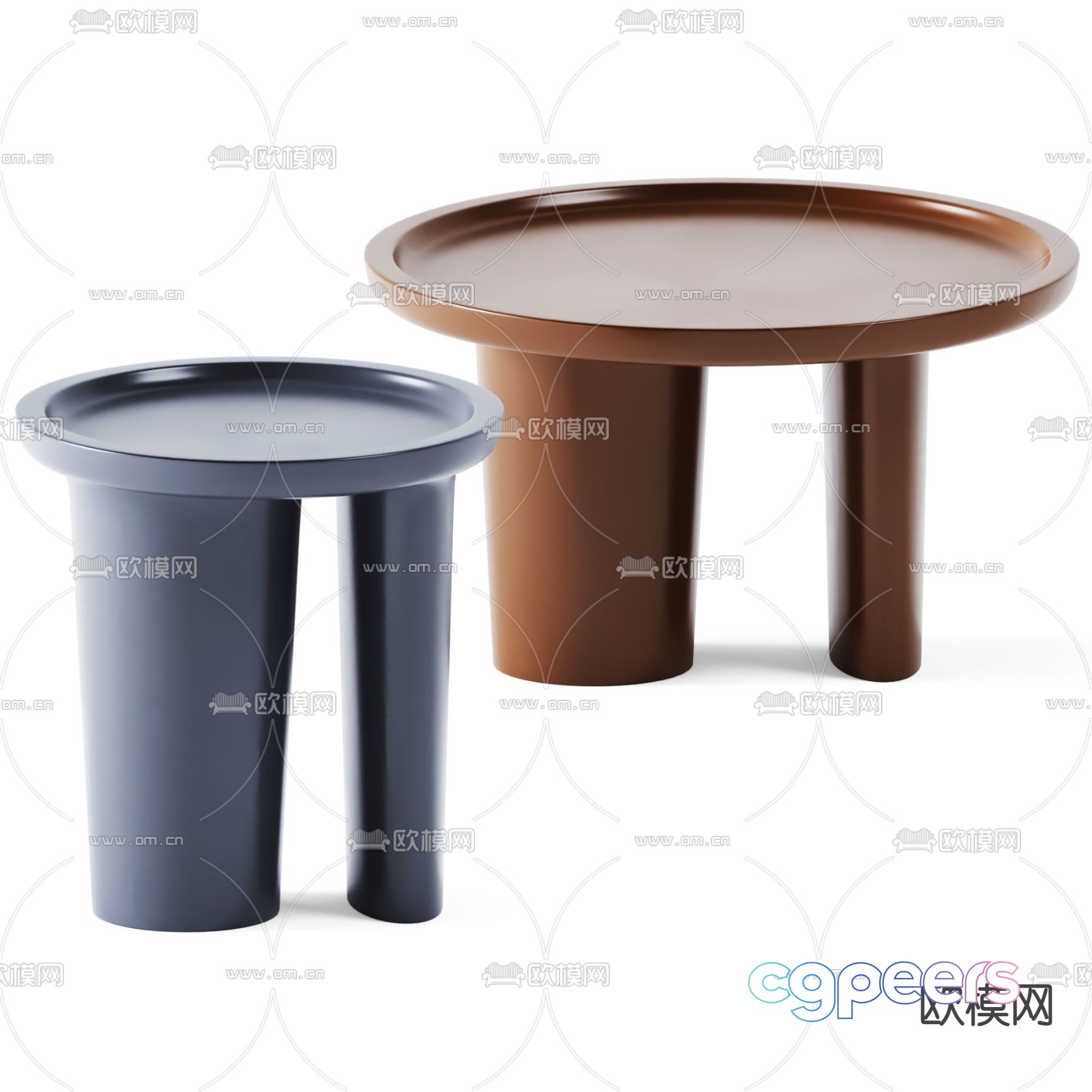 BAXTER circle and side table 3d model BAXTER circle and side table 3d model