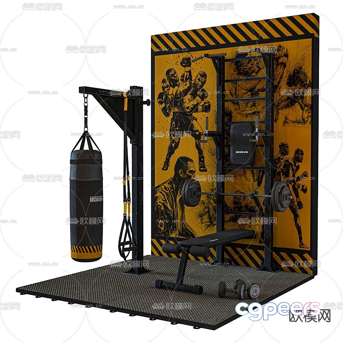 Modern fitness equipment sandbag barbell 3d model Modern fitness equipment sandbag barbell 3d model