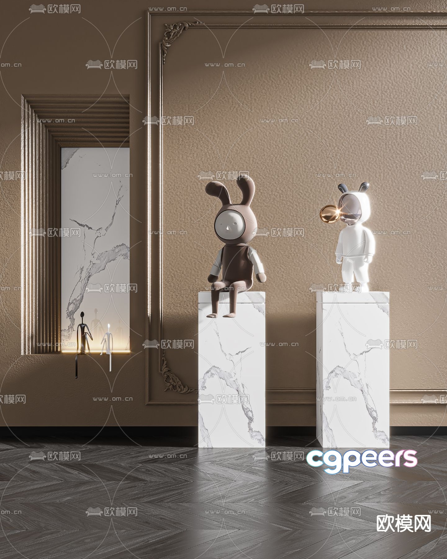 Modern Kaws trendy sculpture ornaments 3D model Modern Kaws trendy sculpture ornaments 3D model