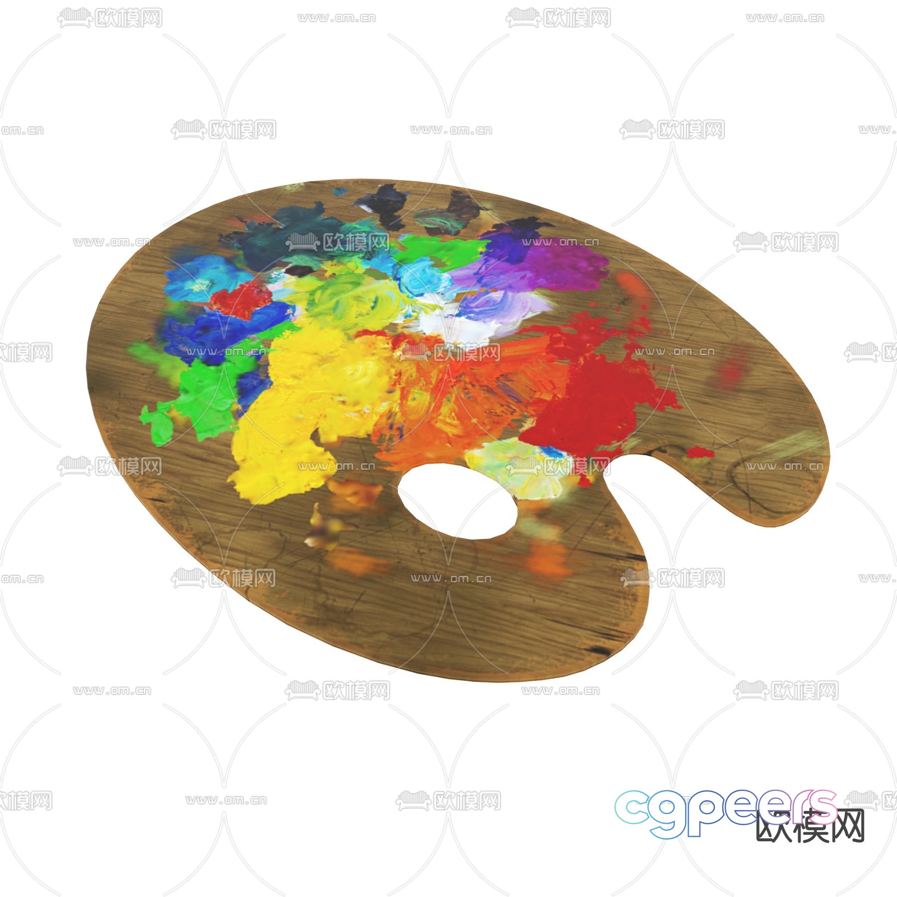 Modern painting palette drawing board 3d model Modern painting palette drawing board 3d model