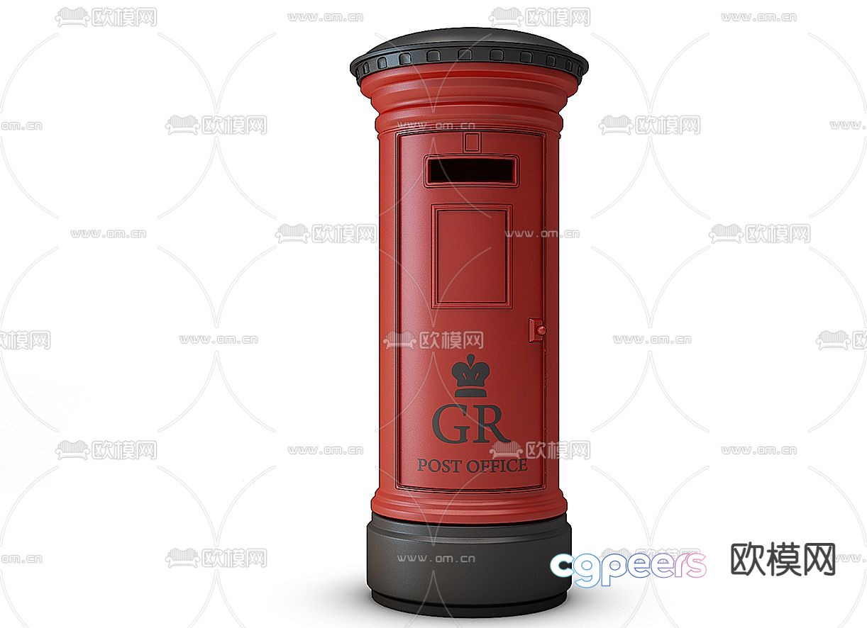 American retro mailbox 3d model