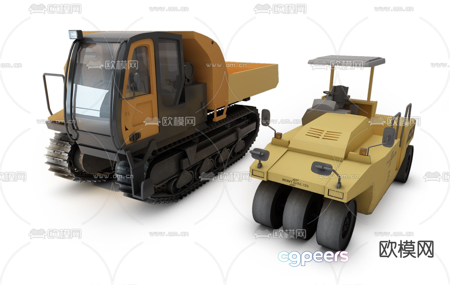 Modern industrial agricultural roller 3d model Modern industrial agricultural roller 3d model