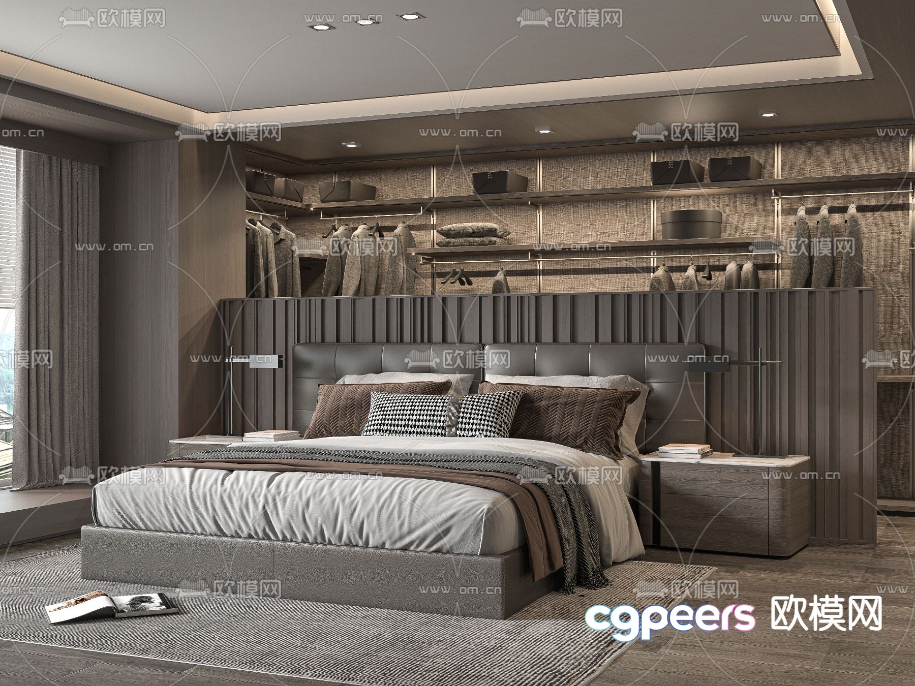 Minotti modern fabric double bed 3d model Minotti modern fabric double bed 3d model