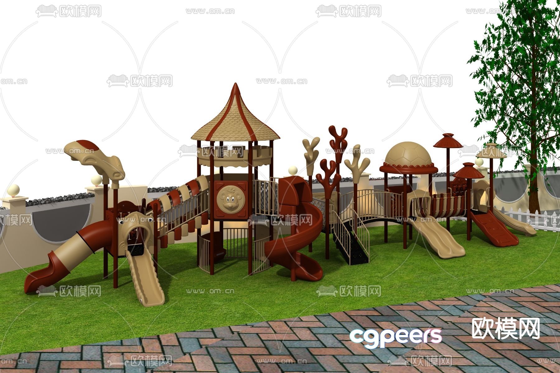 Modern outdoor children's slide 3d model Modern outdoor children's slide 3d model