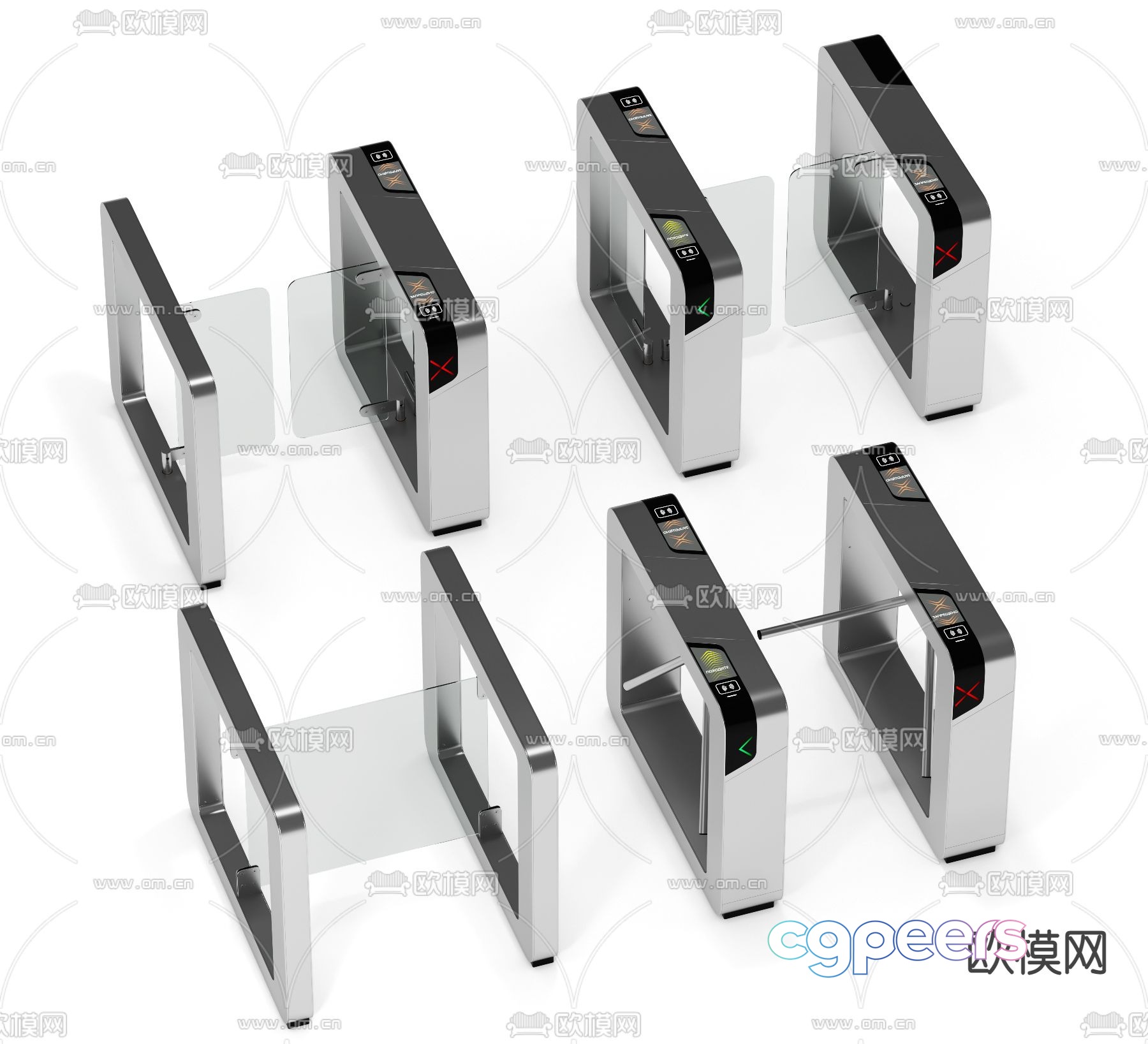 Modern gate access control machine 3d model