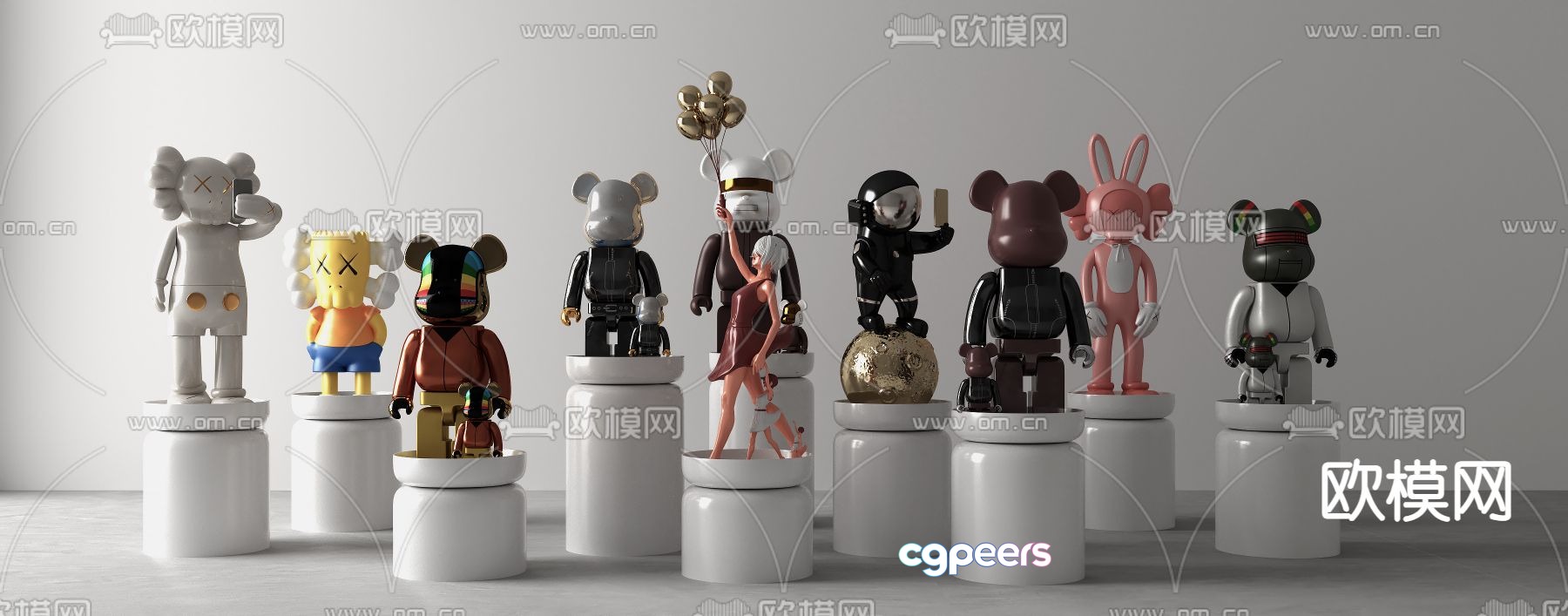Modern kaws violent bear tide play 3d model Modern kaws violent bear tide play 3d model