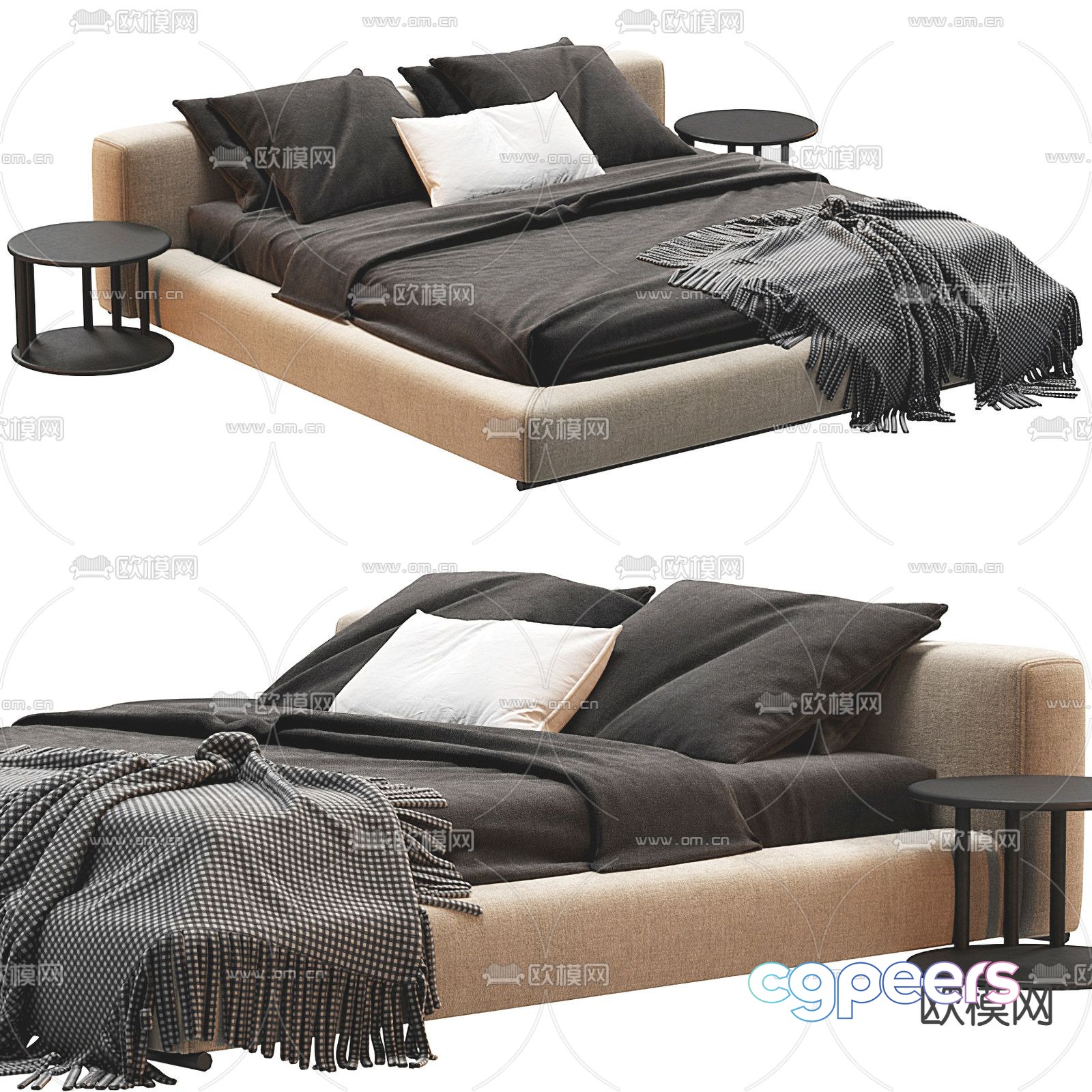 poliform modern double bed 3d model poliform modern double bed 3d model