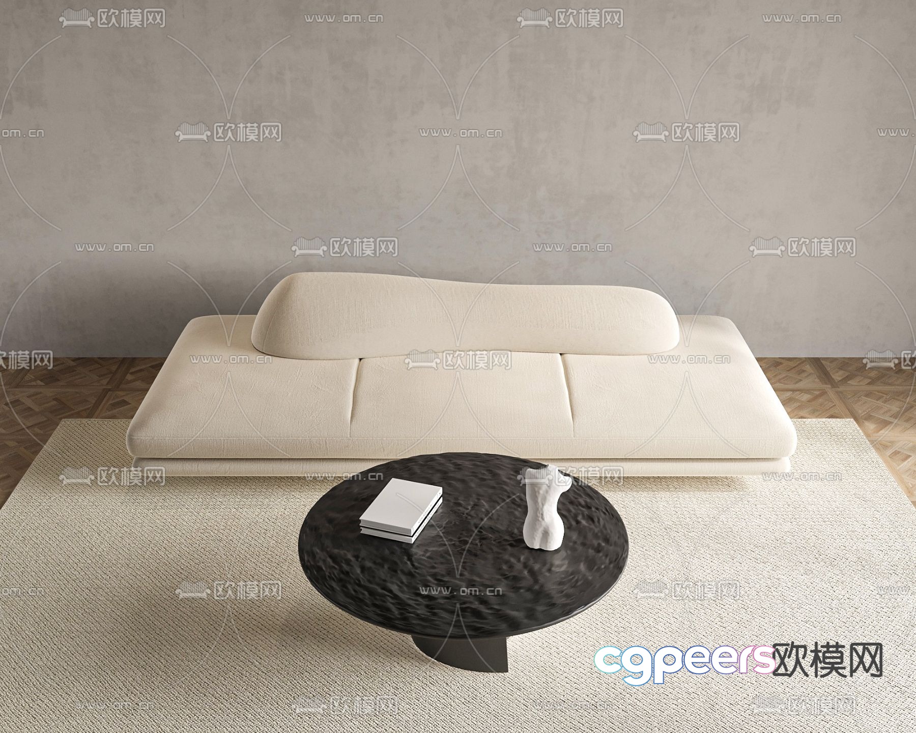 Minotti modern camel sofa 3d model Minotti modern camel sofa 3d model