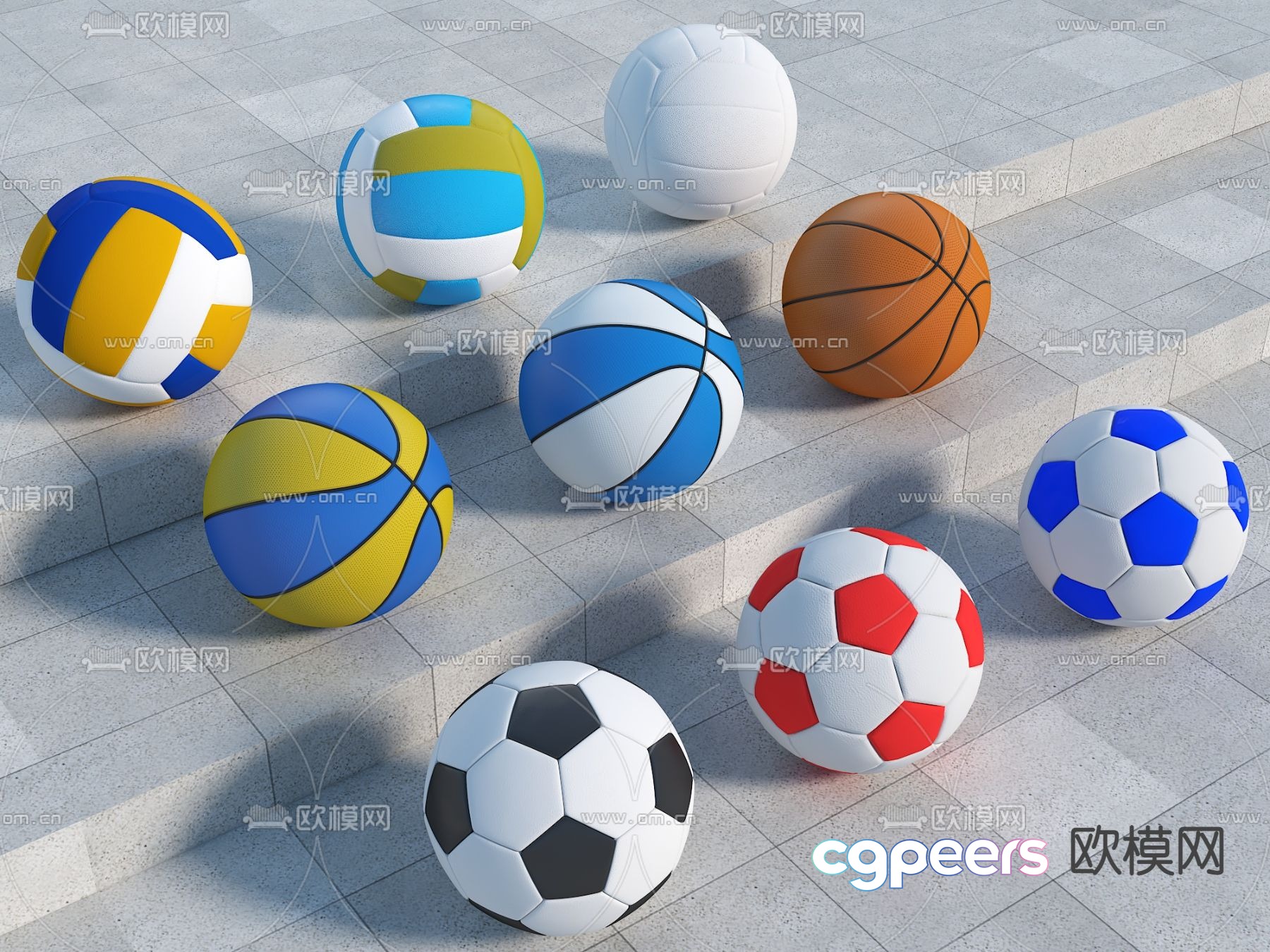 Basketball football volleyball 3d model Basketball football volleyball 3d model