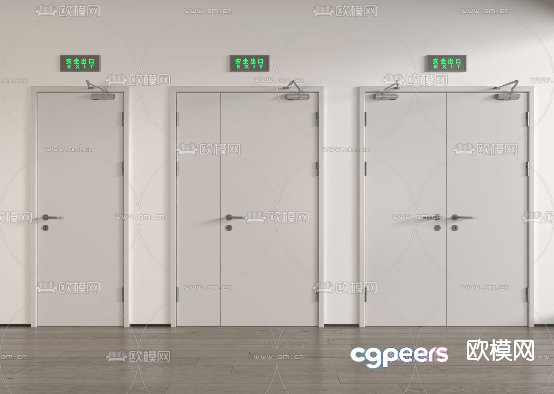 Modern security door fire door 3d model Modern security door fire door 3d model