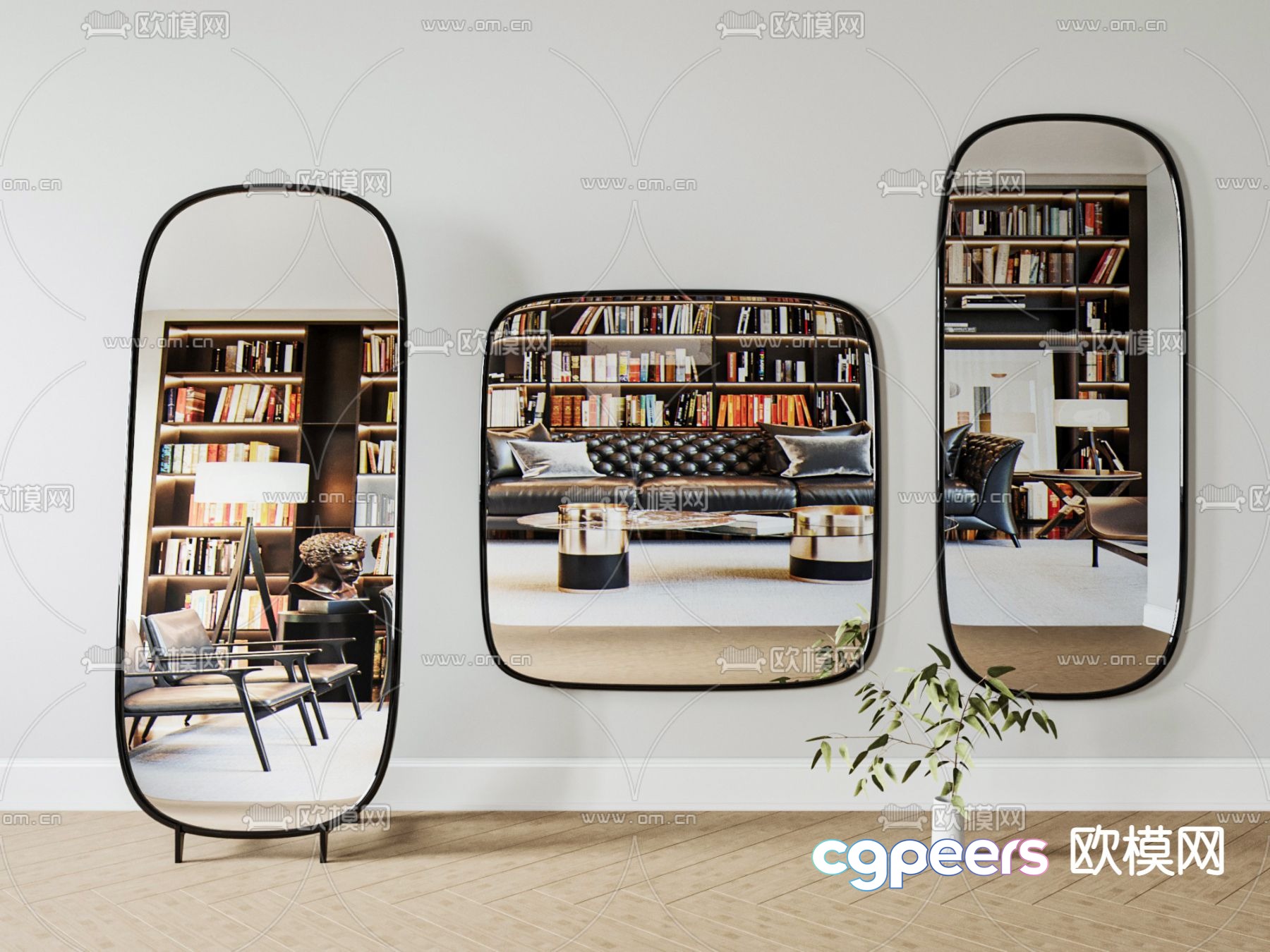 baxter wall mounted full length mirror 3d model baxter wall mounted full length mirror 3d model