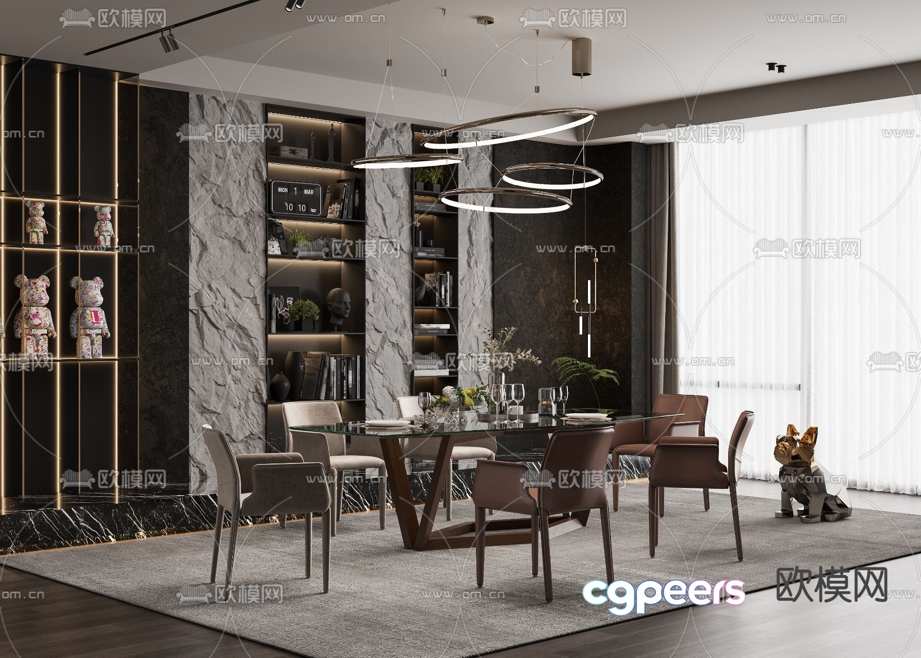 Cassina modern restaurant 3d model Cassina modern restaurant 3d model