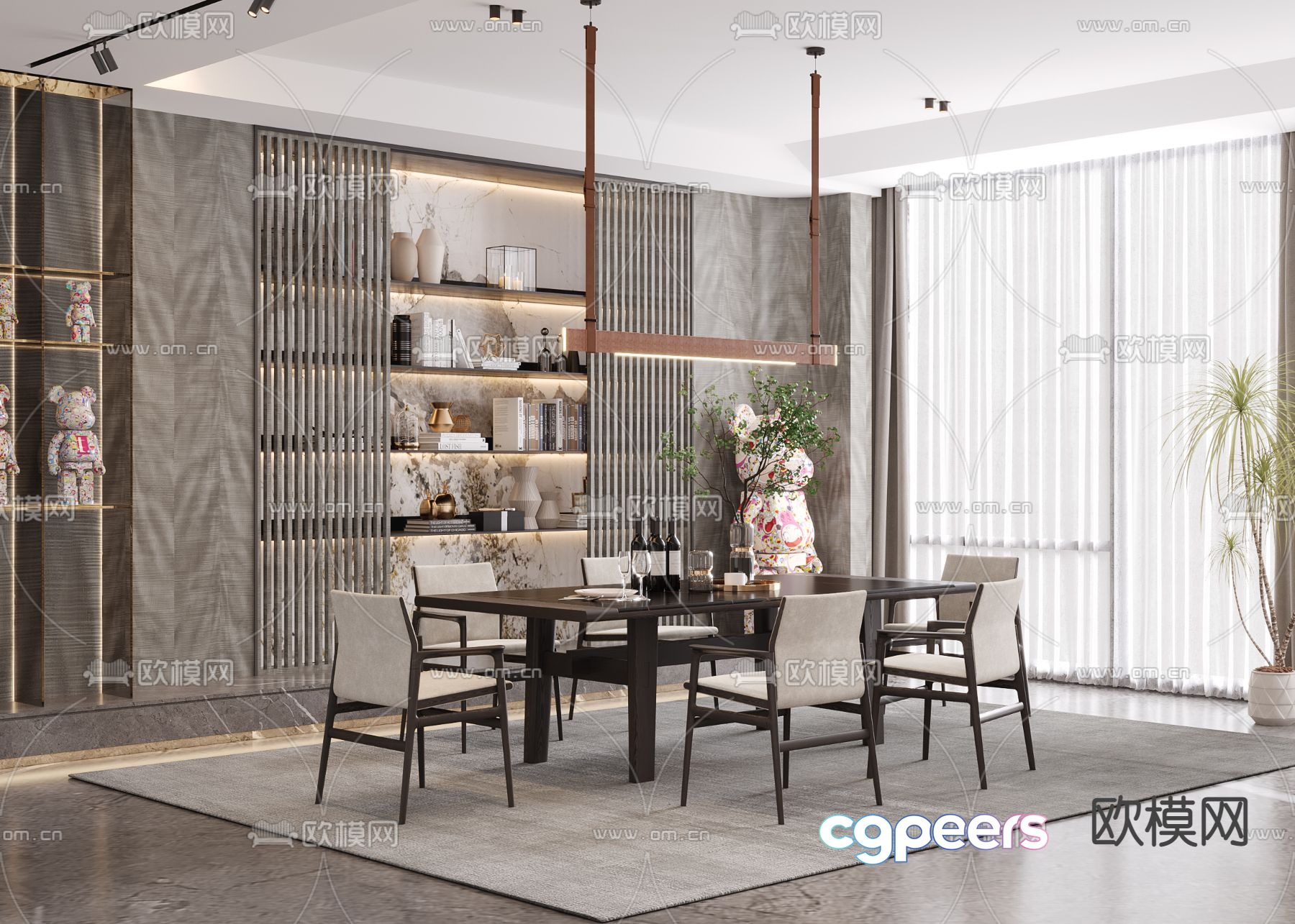 poliform bar dining table and chairs 3d model poliform bar dining table and chairs 3d model