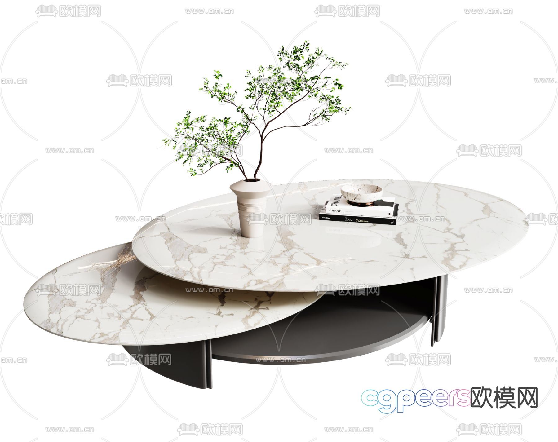 Pertica marble coffee table 3d model Pertica marble coffee table 3d model