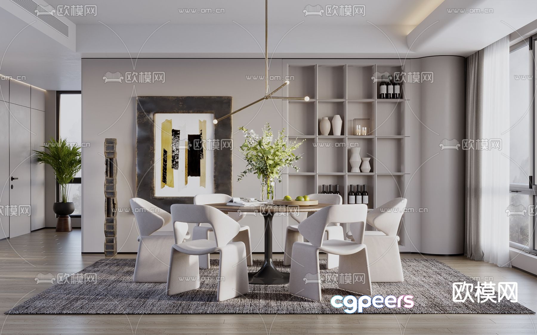 Molteni&C modern restaurant 3d model Molteni&C modern restaurant 3d model