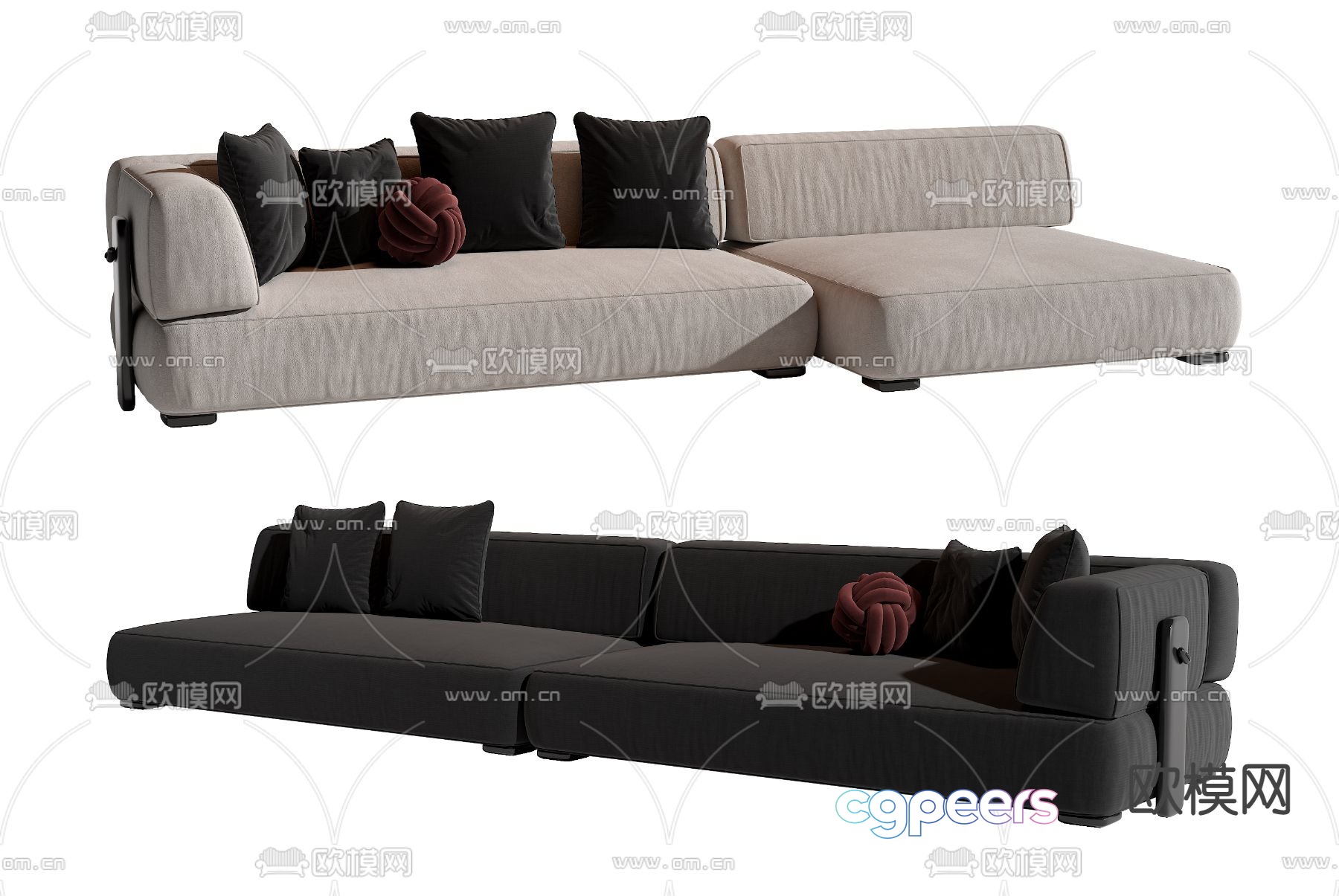 Minotti corner upholstered sofa 3d model Minotti corner upholstered sofa 3d model