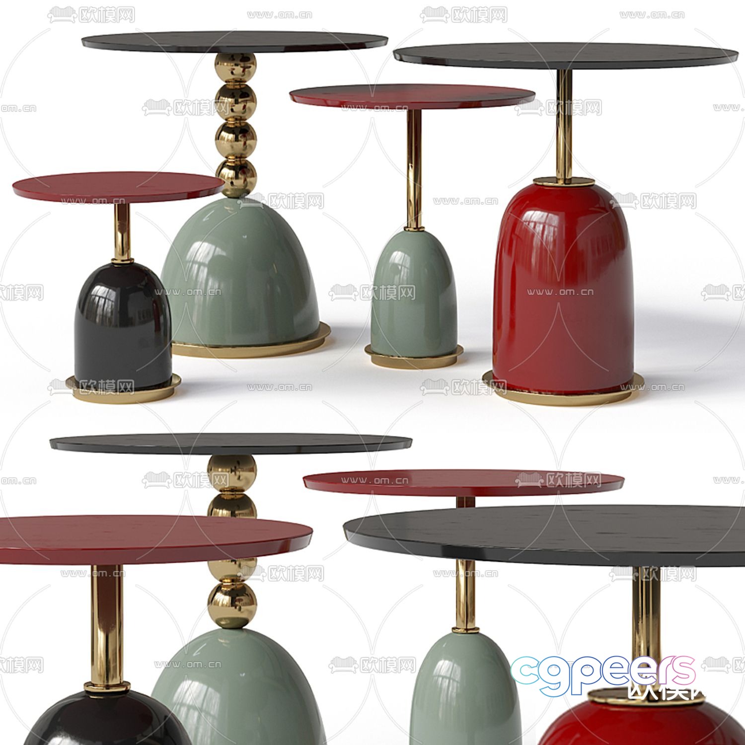 B&B Italia side table and round table 3d model B&B Italia side table and round table 3d model
