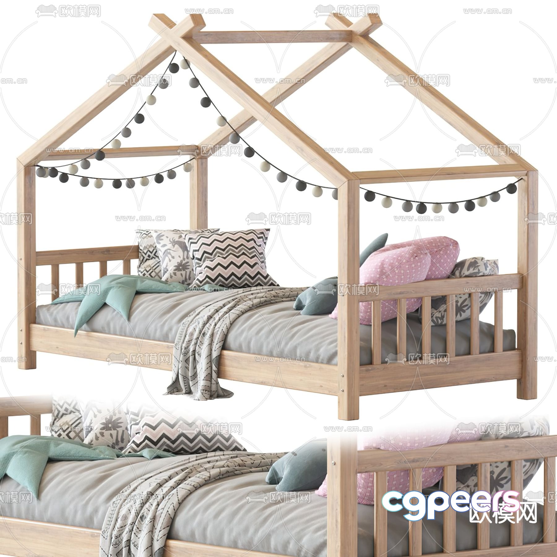 Modern children’s bed 3d model Modern children’s bed 3d model