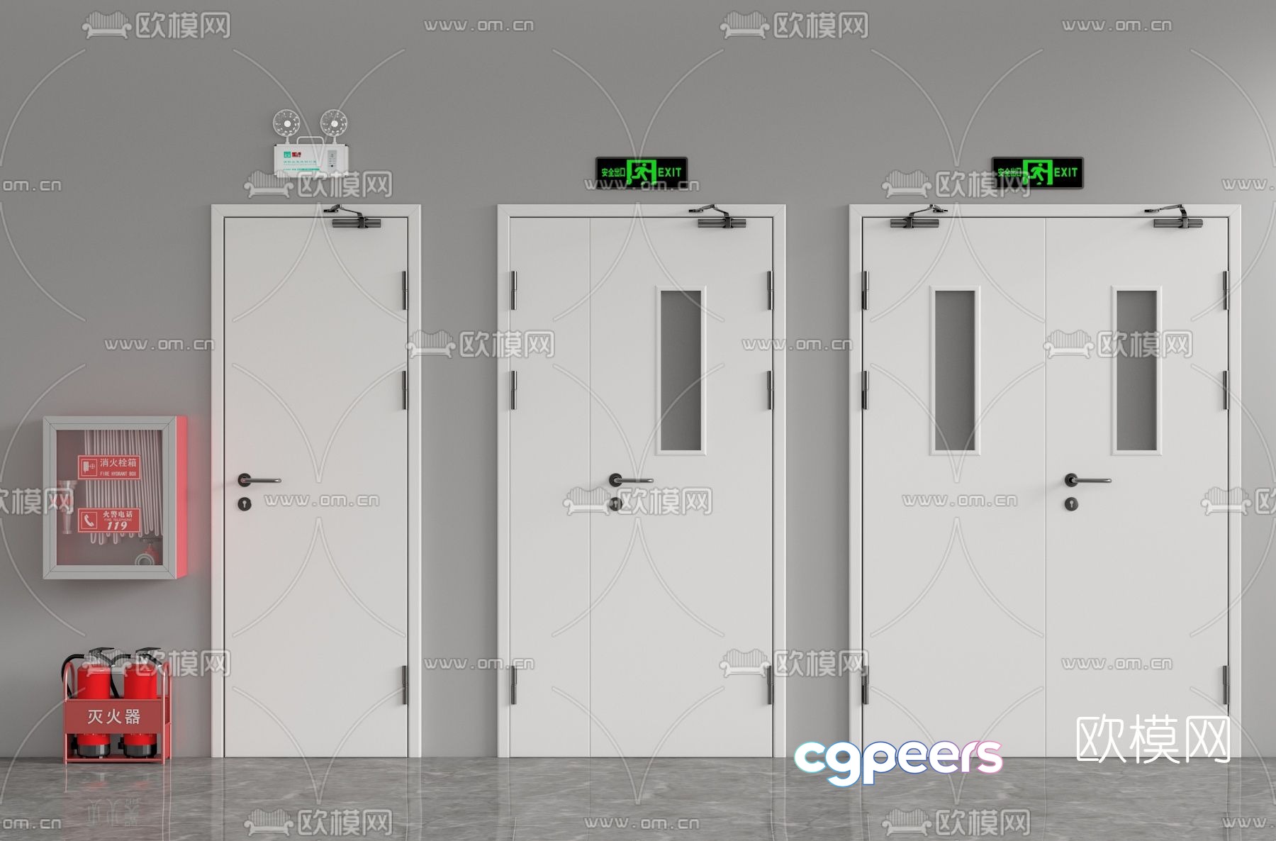 Modern fire door 3d model Modern fire door 3d model