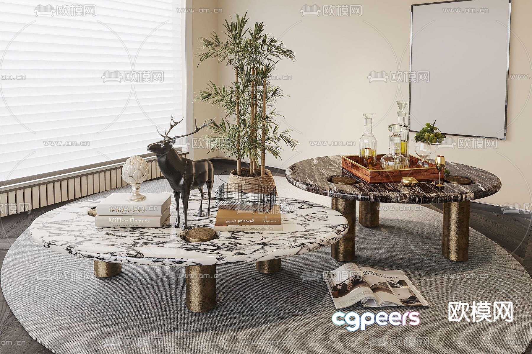 Poliform modern coffee table 3d model Poliform modern coffee table 3d model