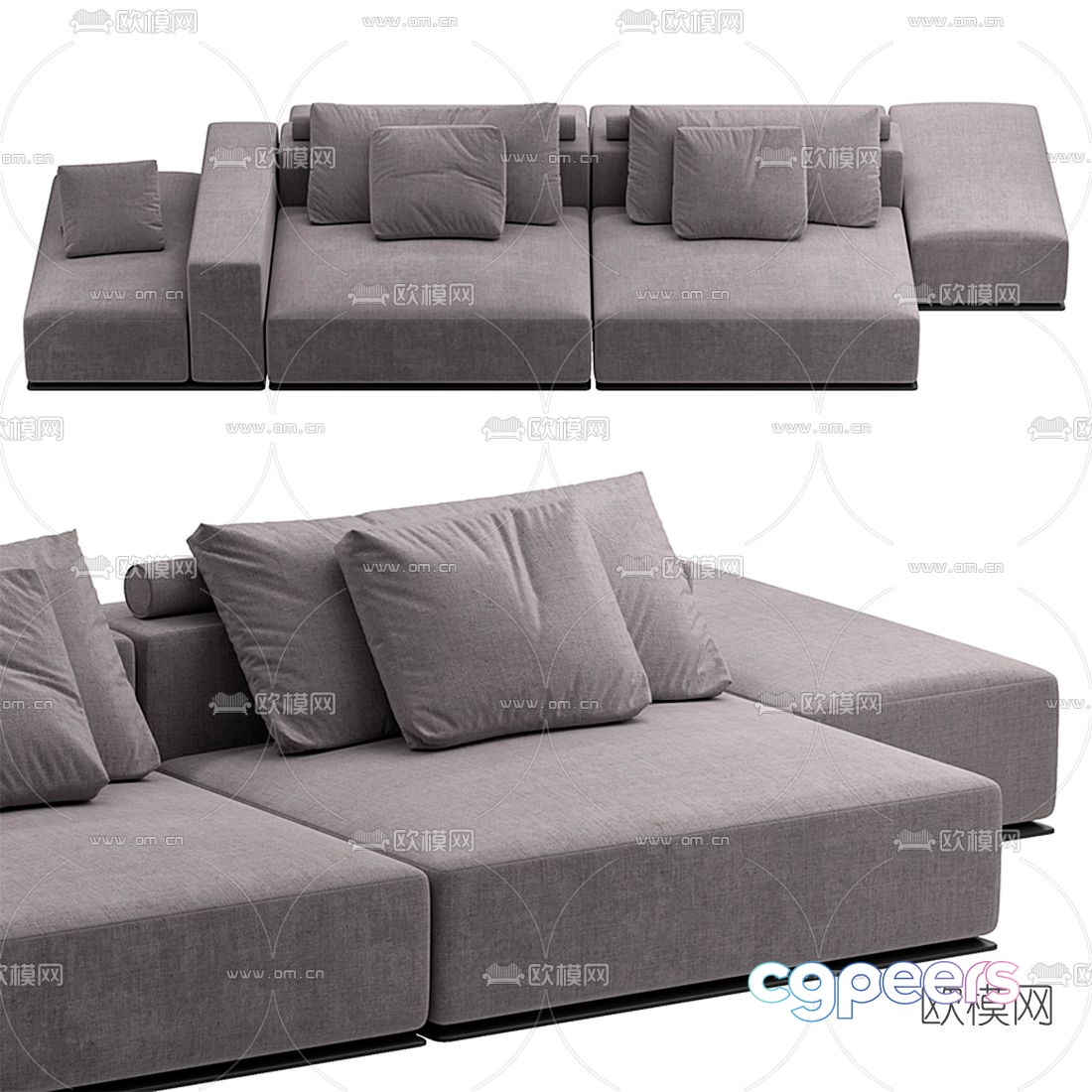 Poliform dark sofa 3d model Poliform dark sofa 3d model