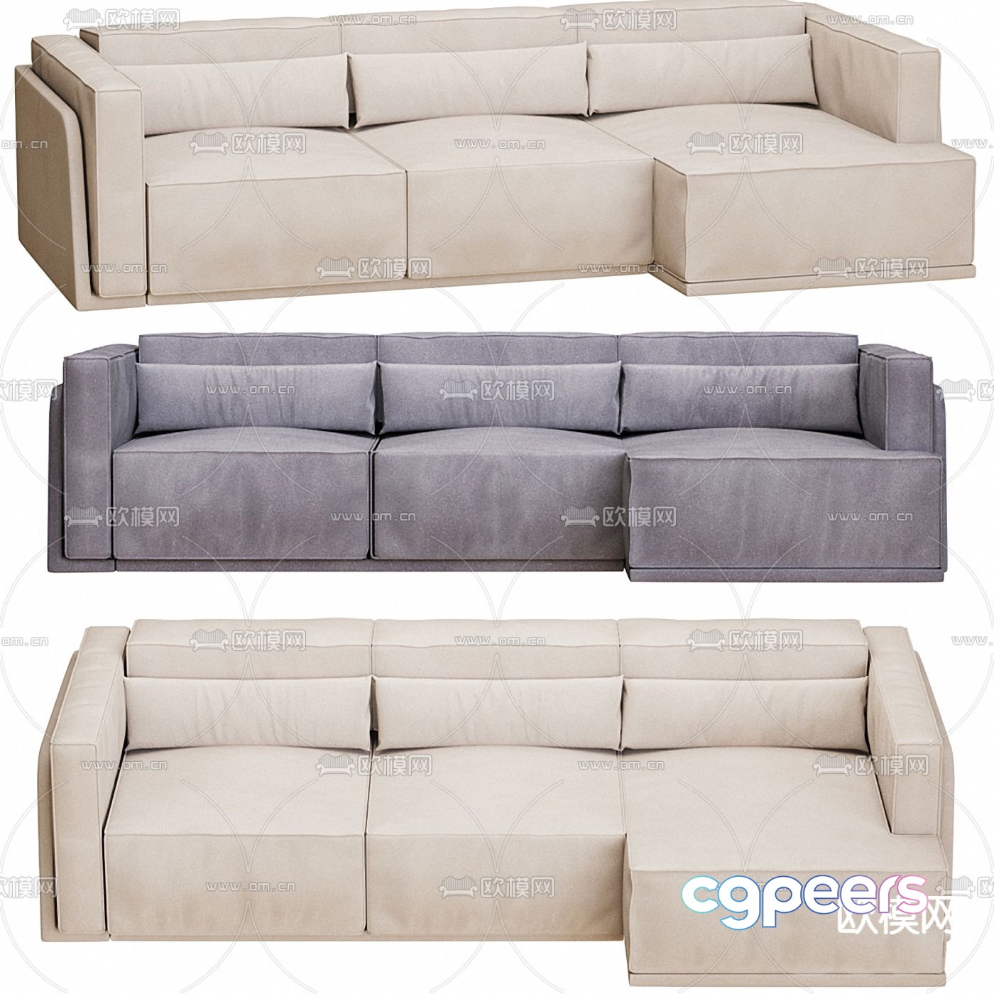 FLEXFORM corner sofa fabric sofa 3d model FLEXFORM corner sofa fabric sofa 3d model