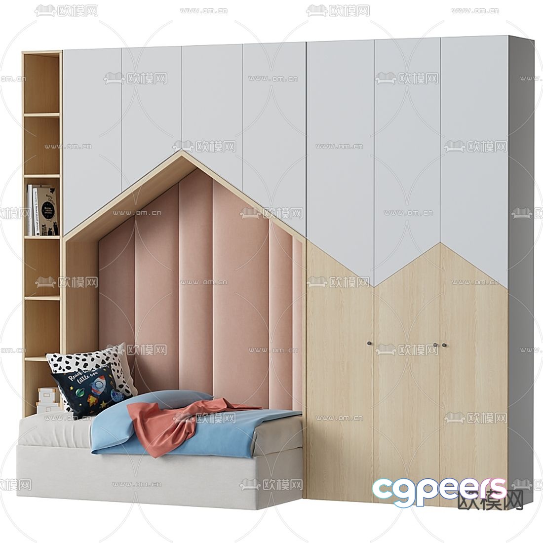 Modern children’s bookcase 3d model Modern children’s bookcase 3d model