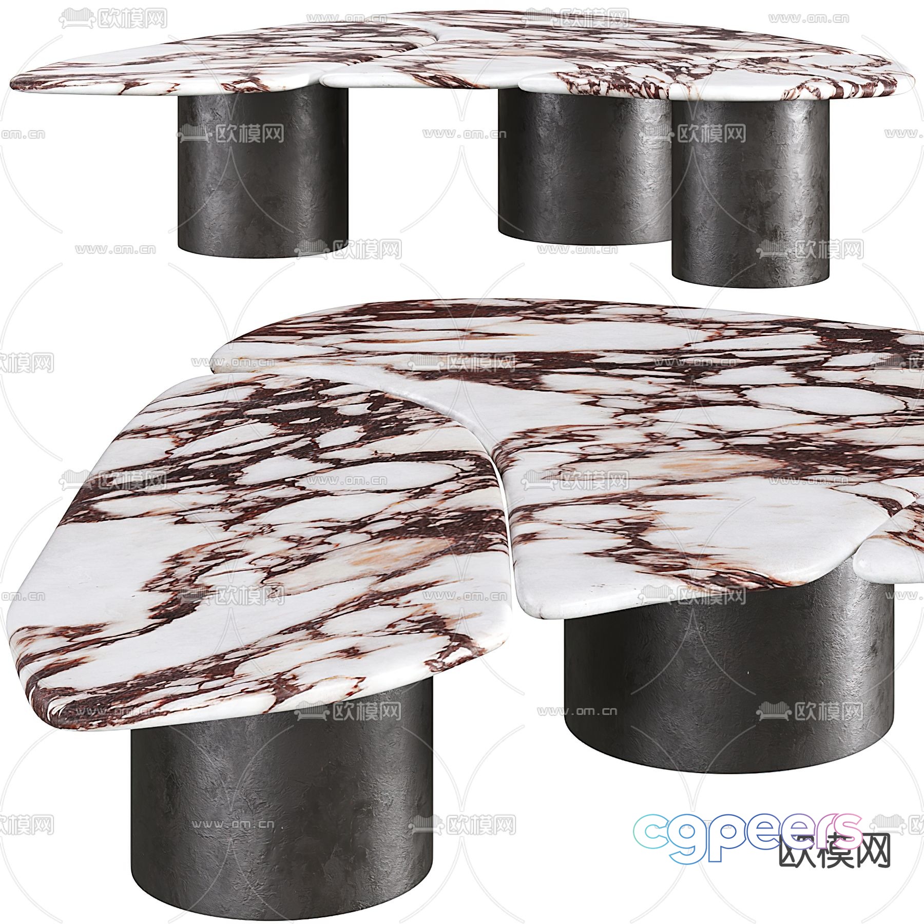 Baxter marble coffee table 3d model Baxter marble coffee table 3d model