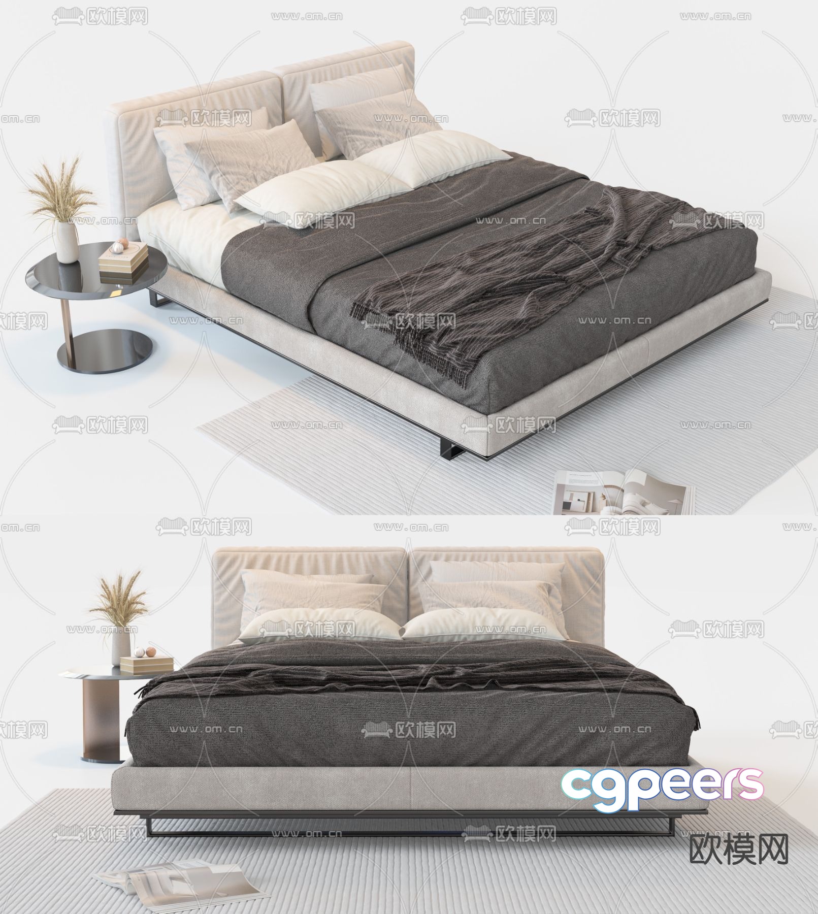 Poliform double bed 3d model Poliform double bed 3d model