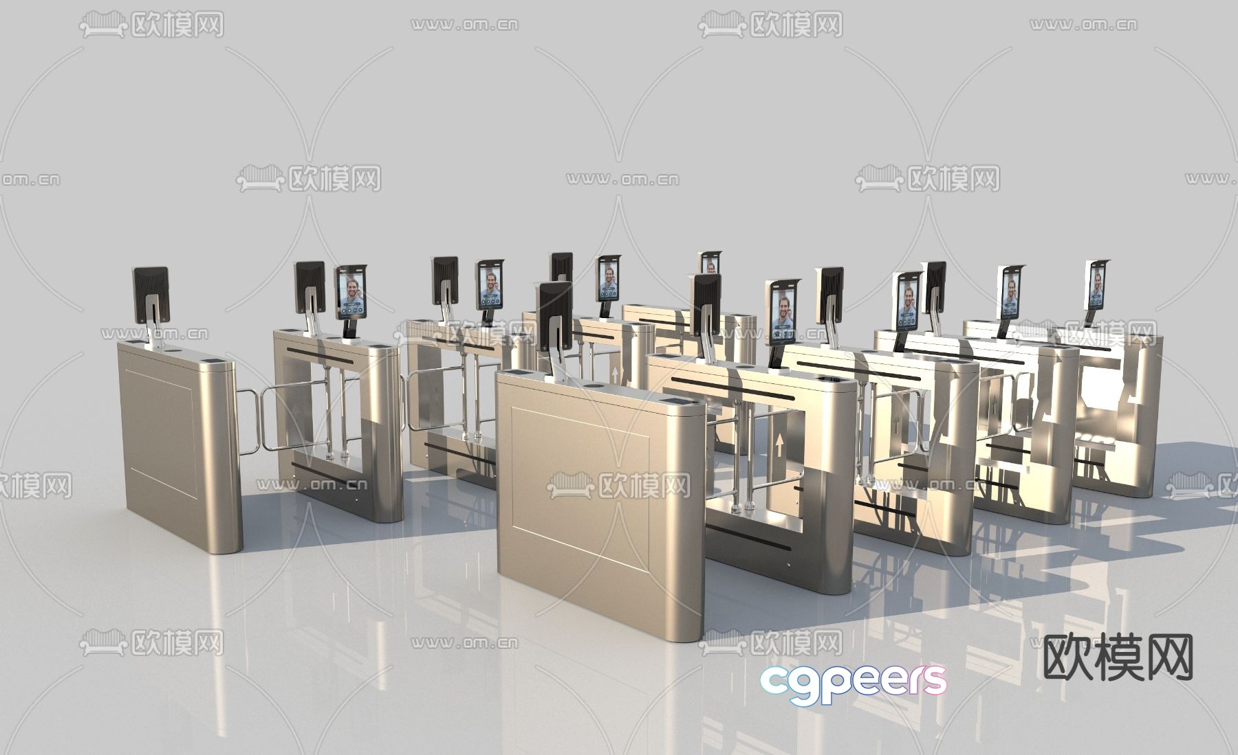 Face recognition gate security gate 3D model Face recognition gate security gate 3D model