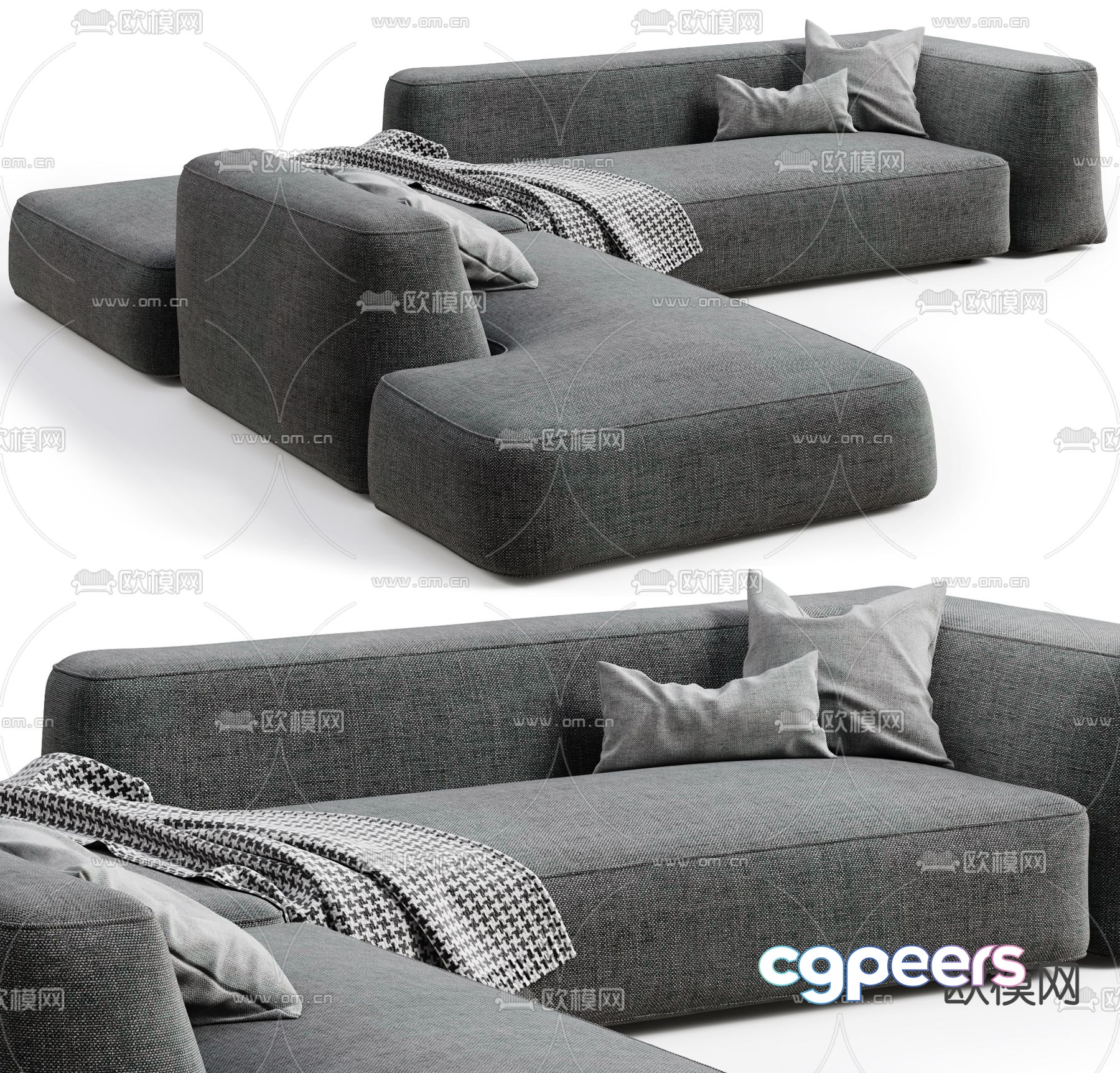 Minotti Brasilia corner sofa 3d model Minotti Brasilia corner sofa 3d model
