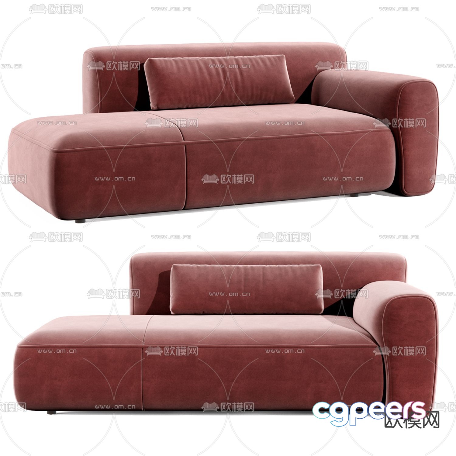 Flexform red chaise longue 3d model Flexform red chaise longue 3d model