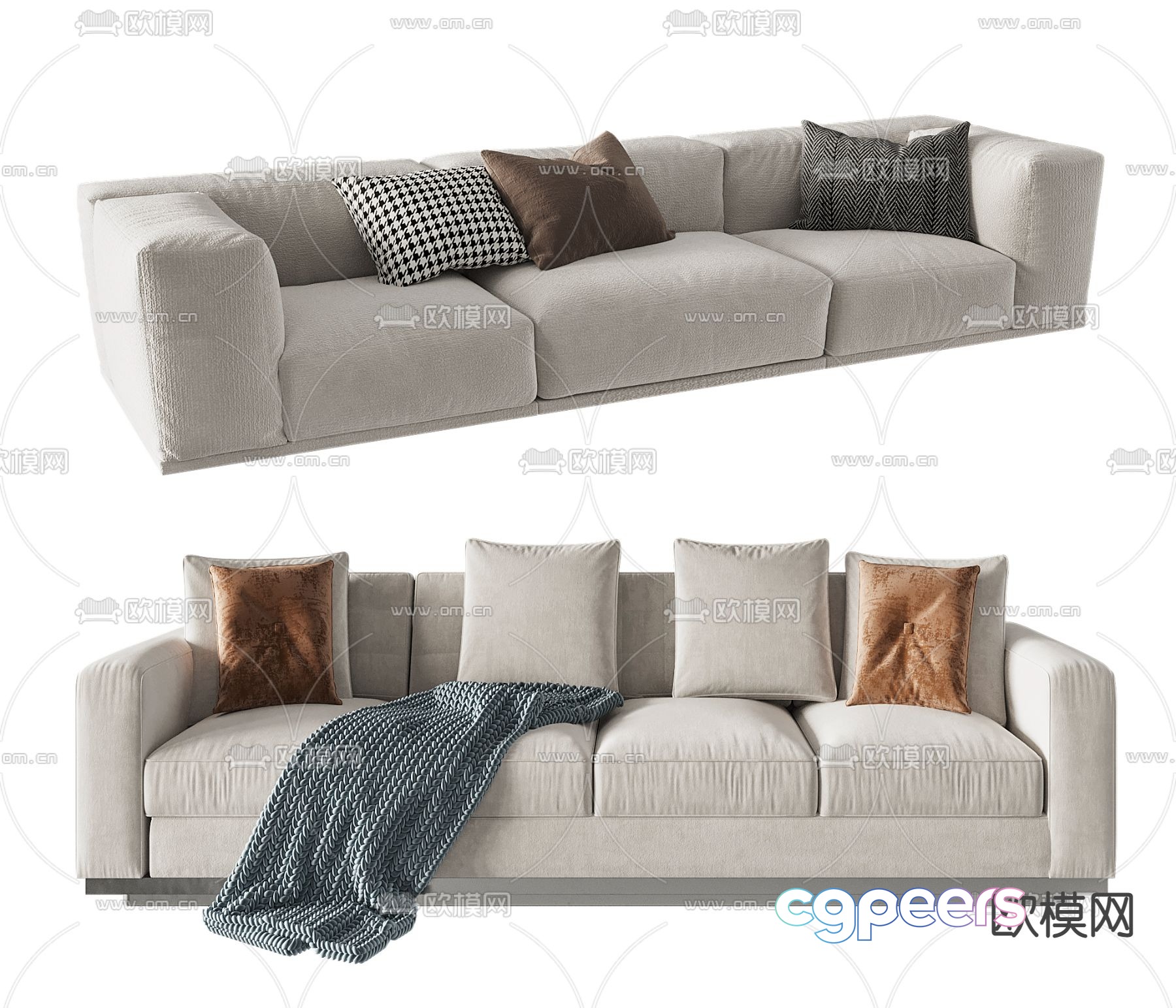 Poliform white sofa 3d model Poliform white sofa 3d model
