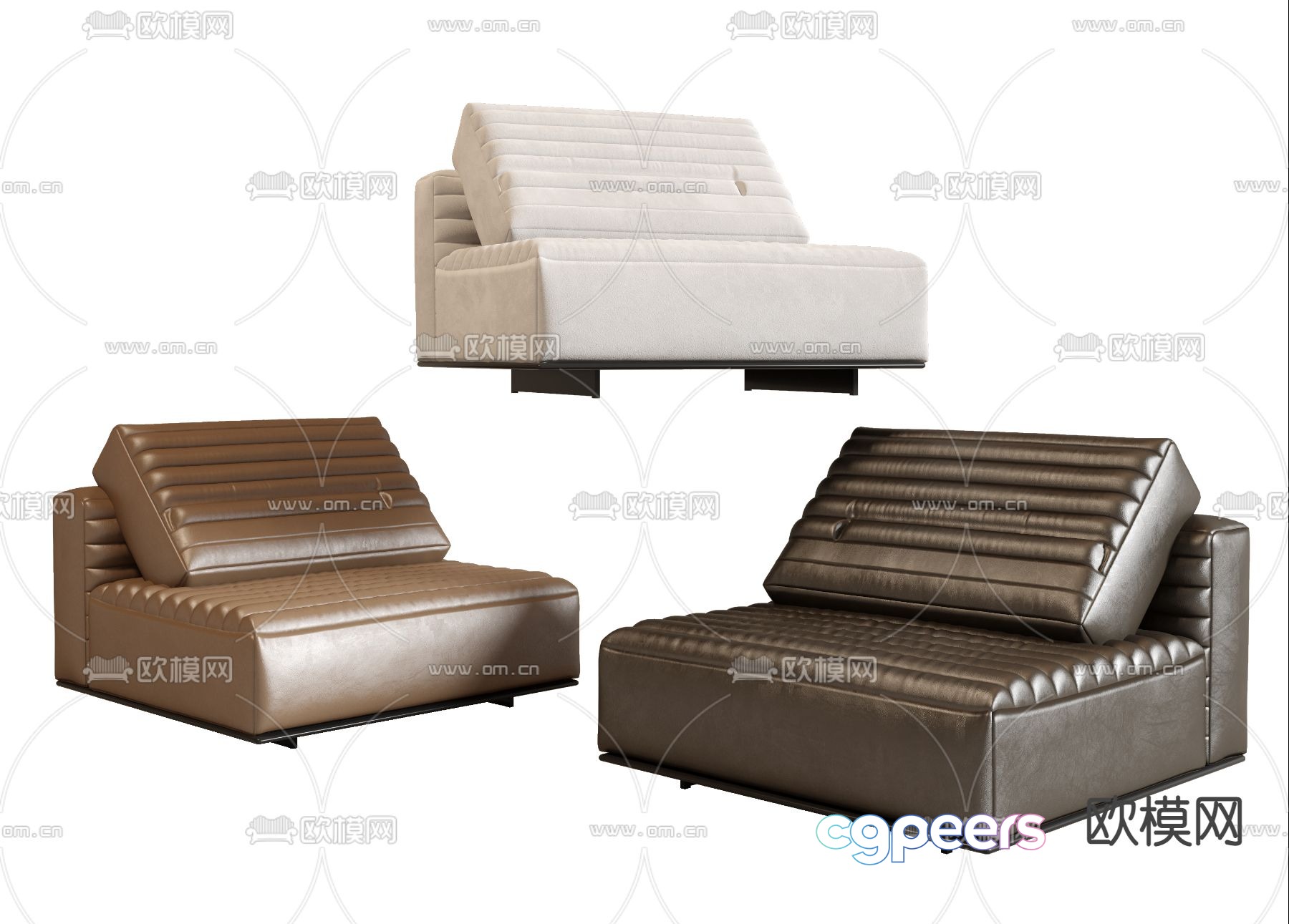 Poliform leather sofa d model Poliform leather sofa d model