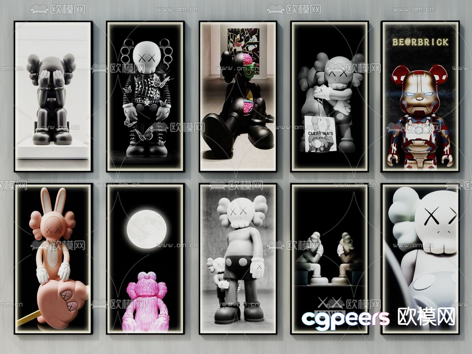 KAWS decorative painting hanging painting 3d model KAWS decorative painting hanging painting 3d model