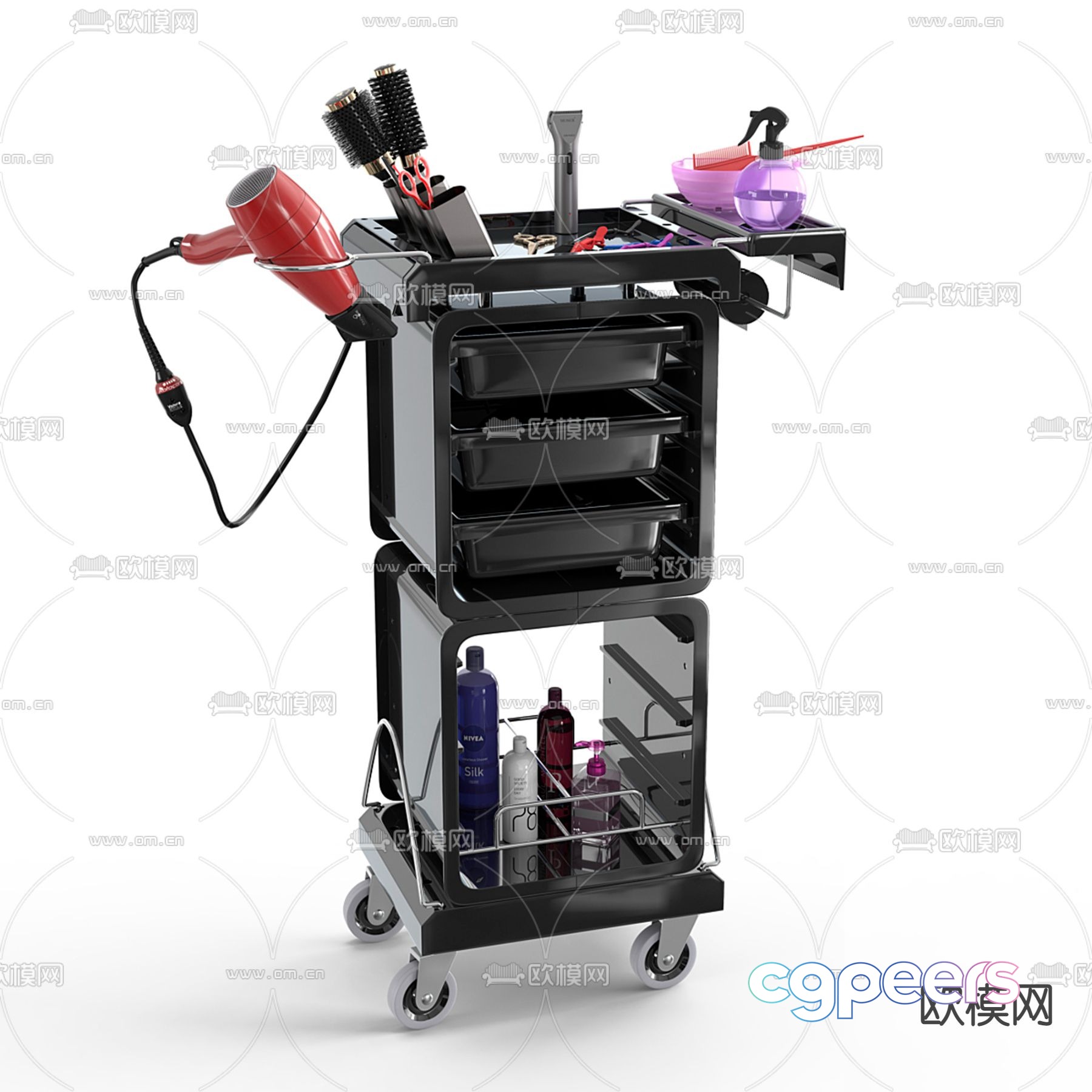 Hairdressing equipment hairdressing tools 3d model Hairdressing equipment hairdressing tools 3d model