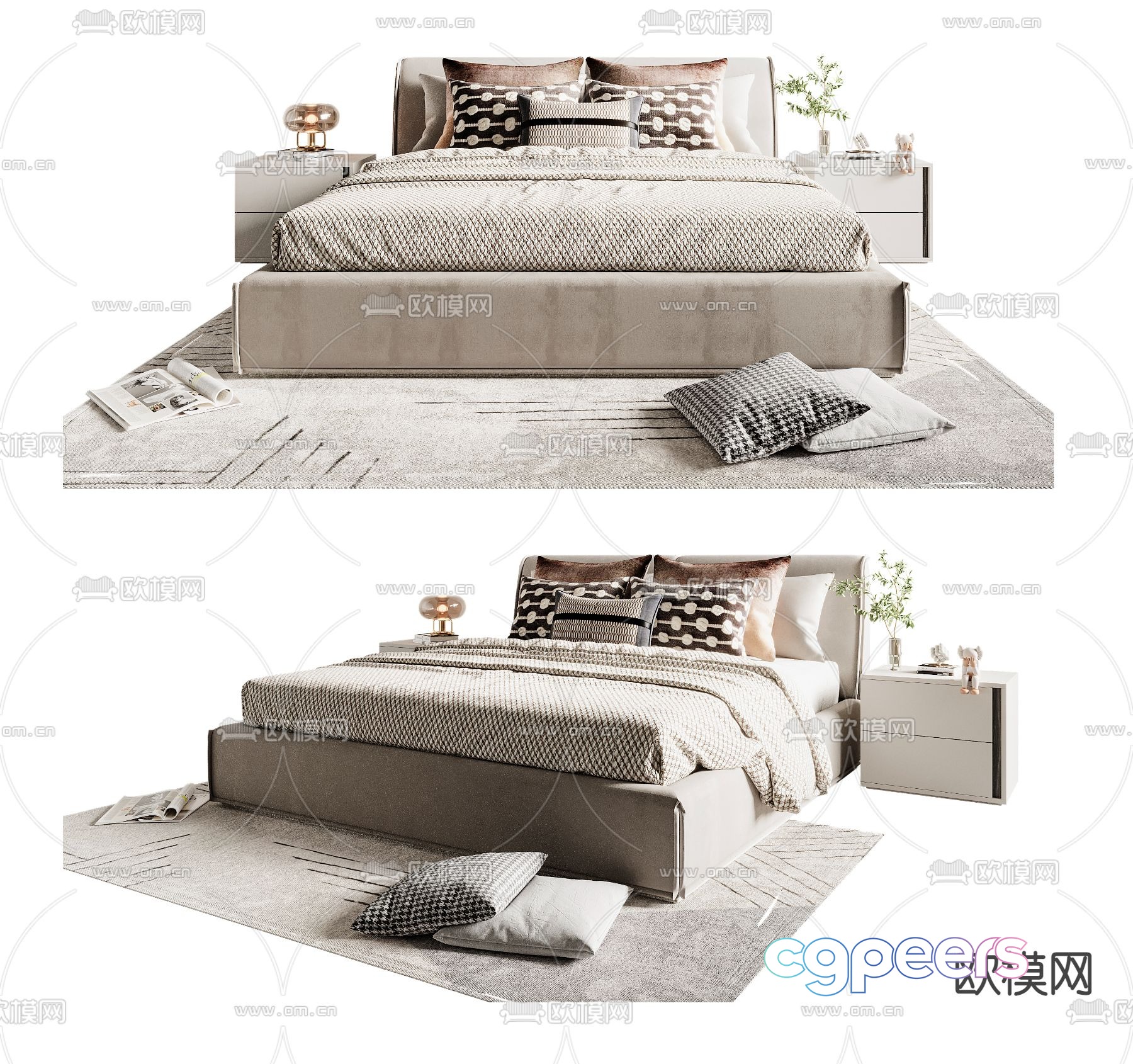 Poliform double bed 3d model Poliform double bed 3d model