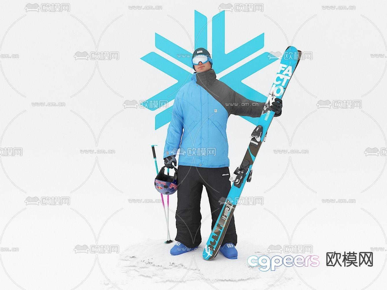 Ski man snowboard 3d model Ski man snowboard 3d model
