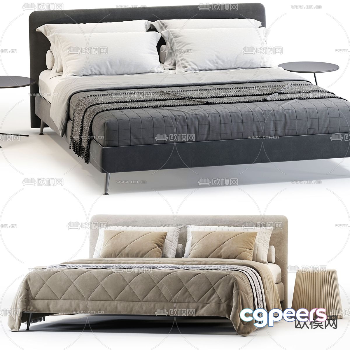 poliform double bed 3d model poliform double bed 3d model