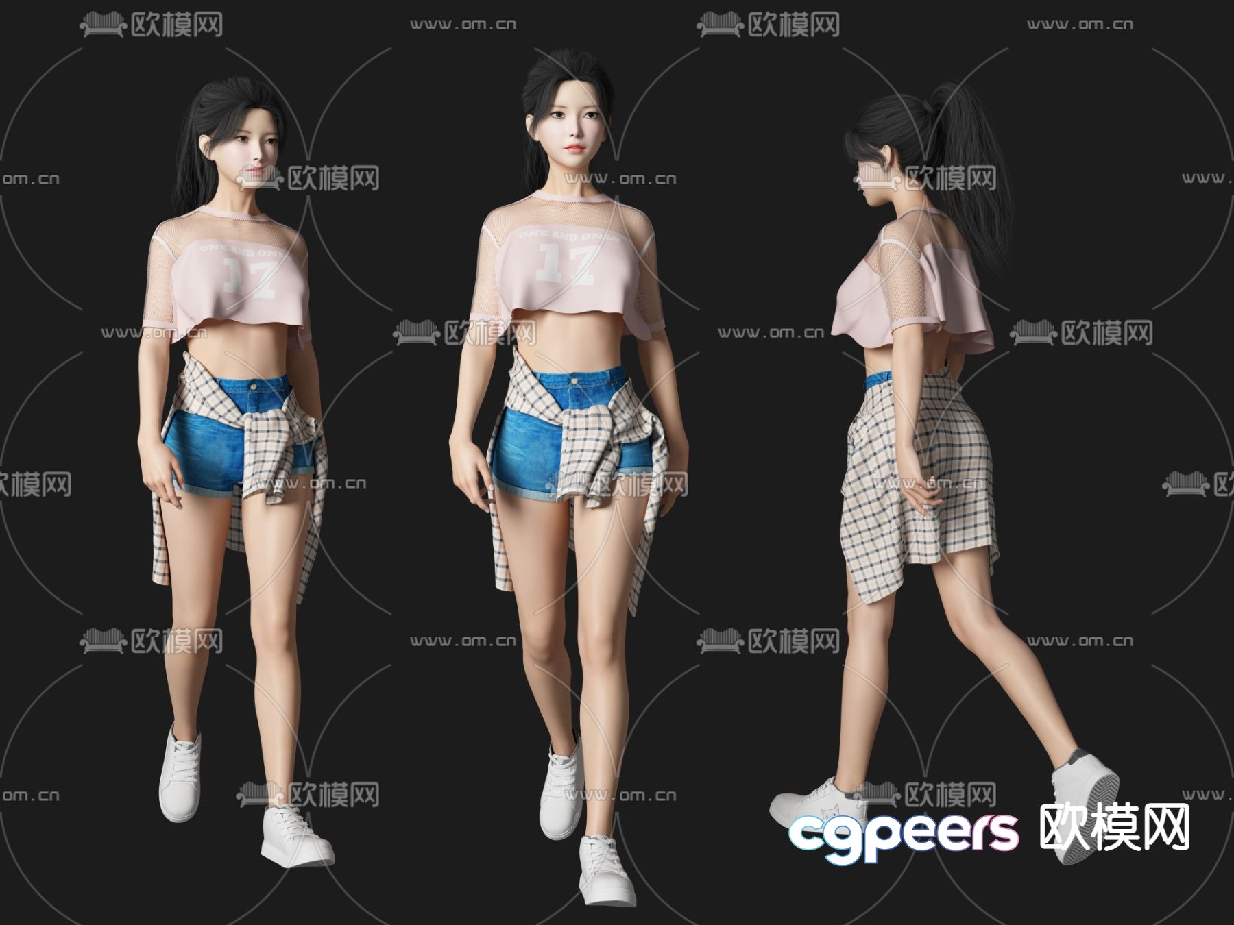 Athletic beauty character 3d model Athletic beauty character 3d model