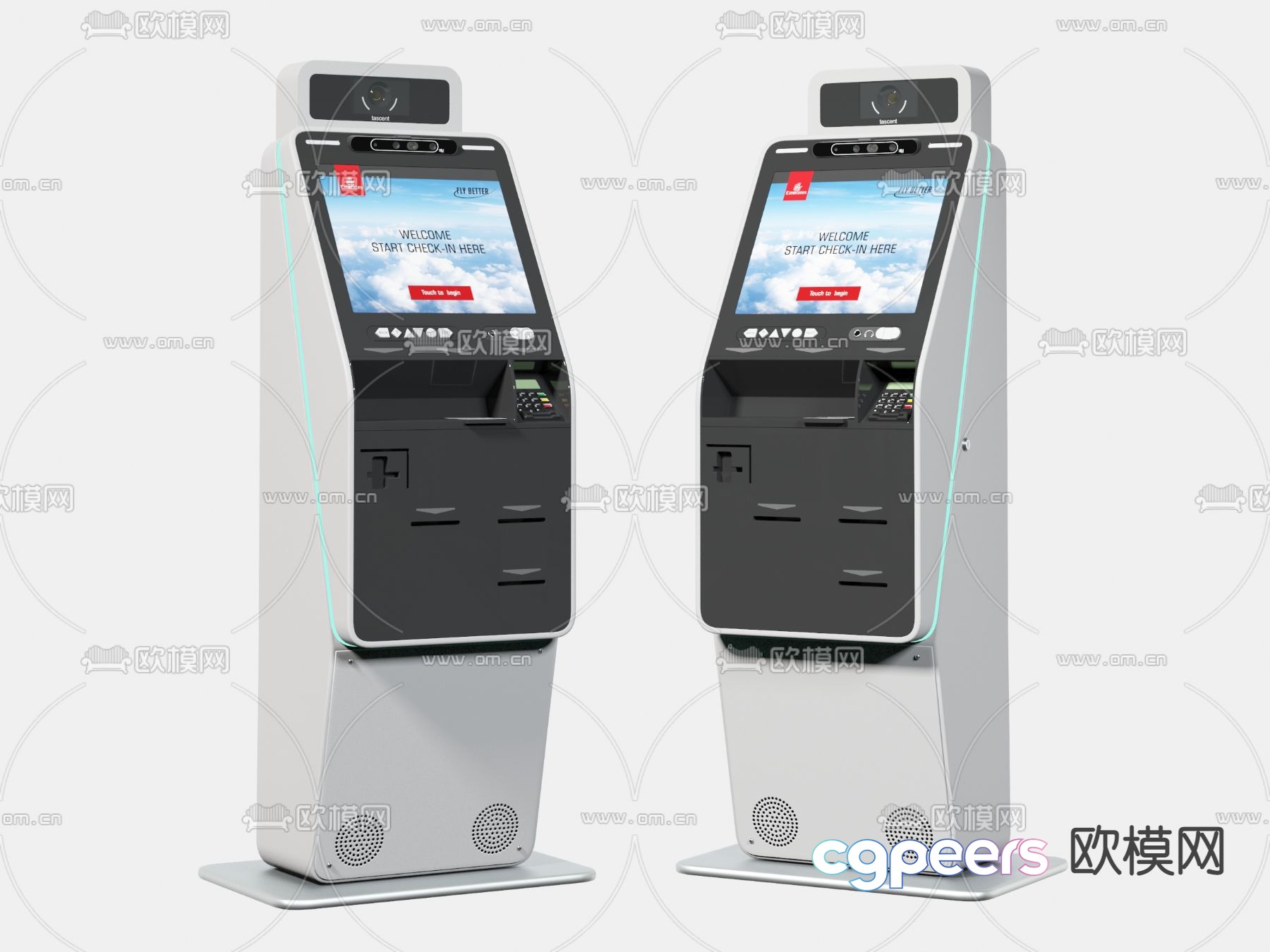 Self-service business all-in-one teller machine 3D model