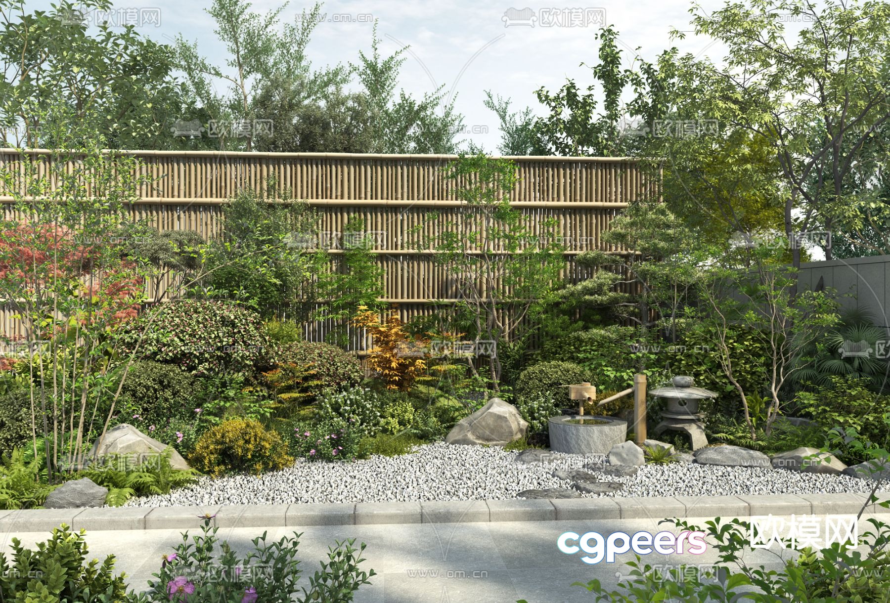garden landscape courtyard landscape 3d model garden landscape courtyard landscape 3d model