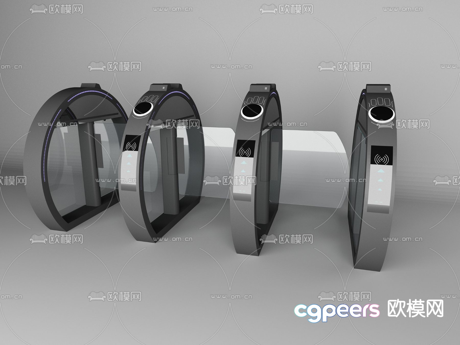 Hand pulse black gate induction gate 3D model