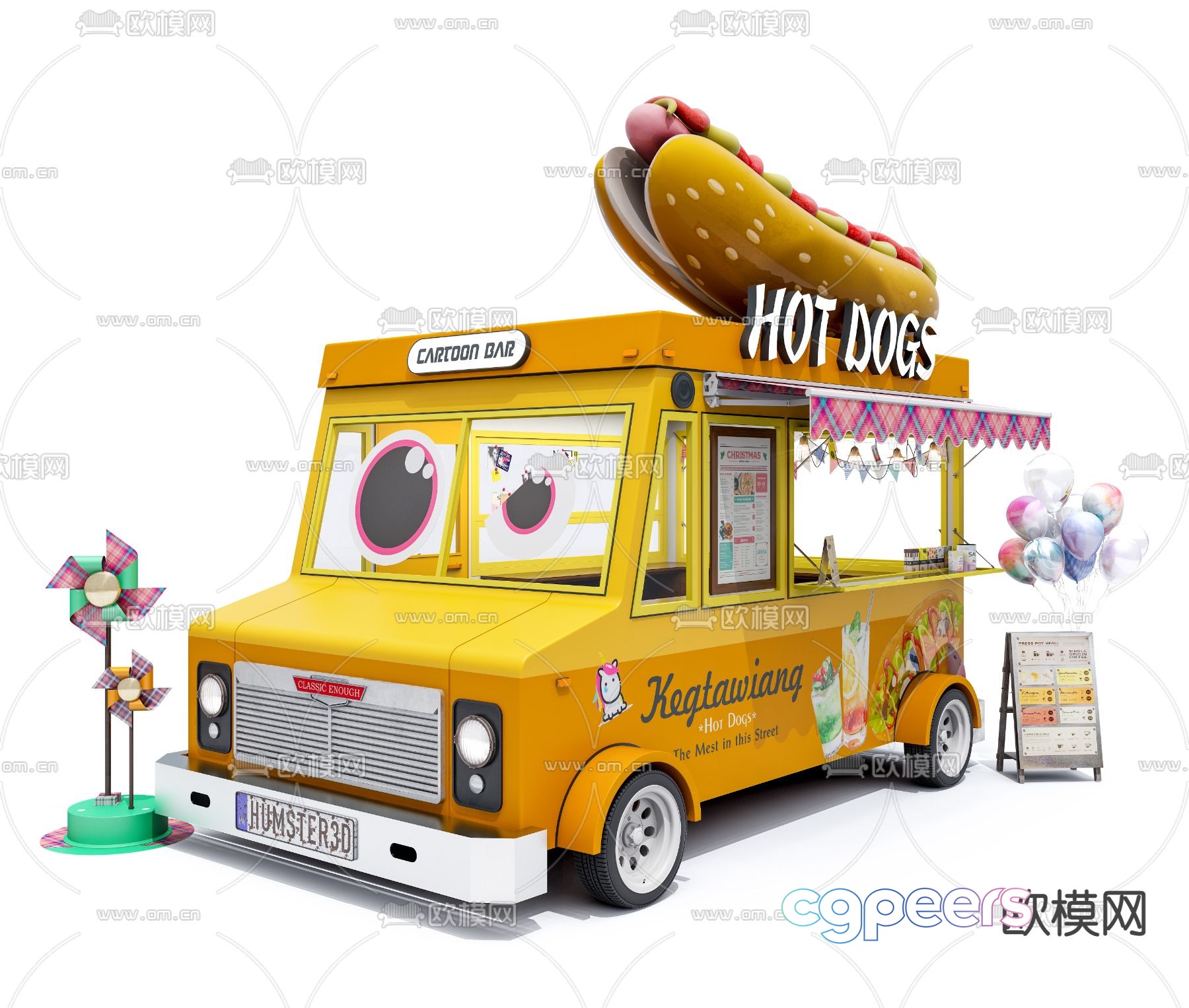 hot dog cart street view cart 3d model hot dog cart street view cart 3d model
