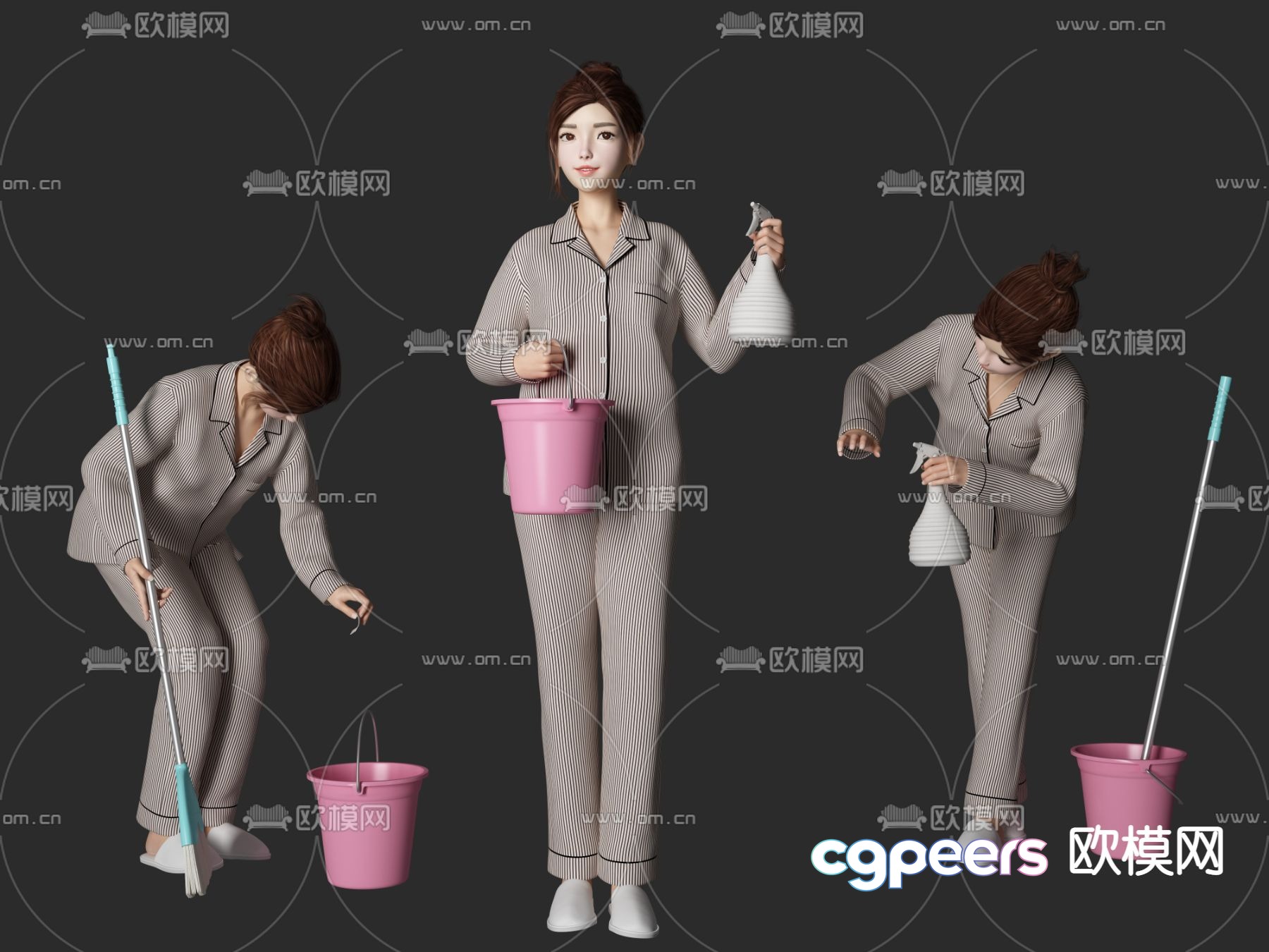 woman character 3d model woman character 3d model