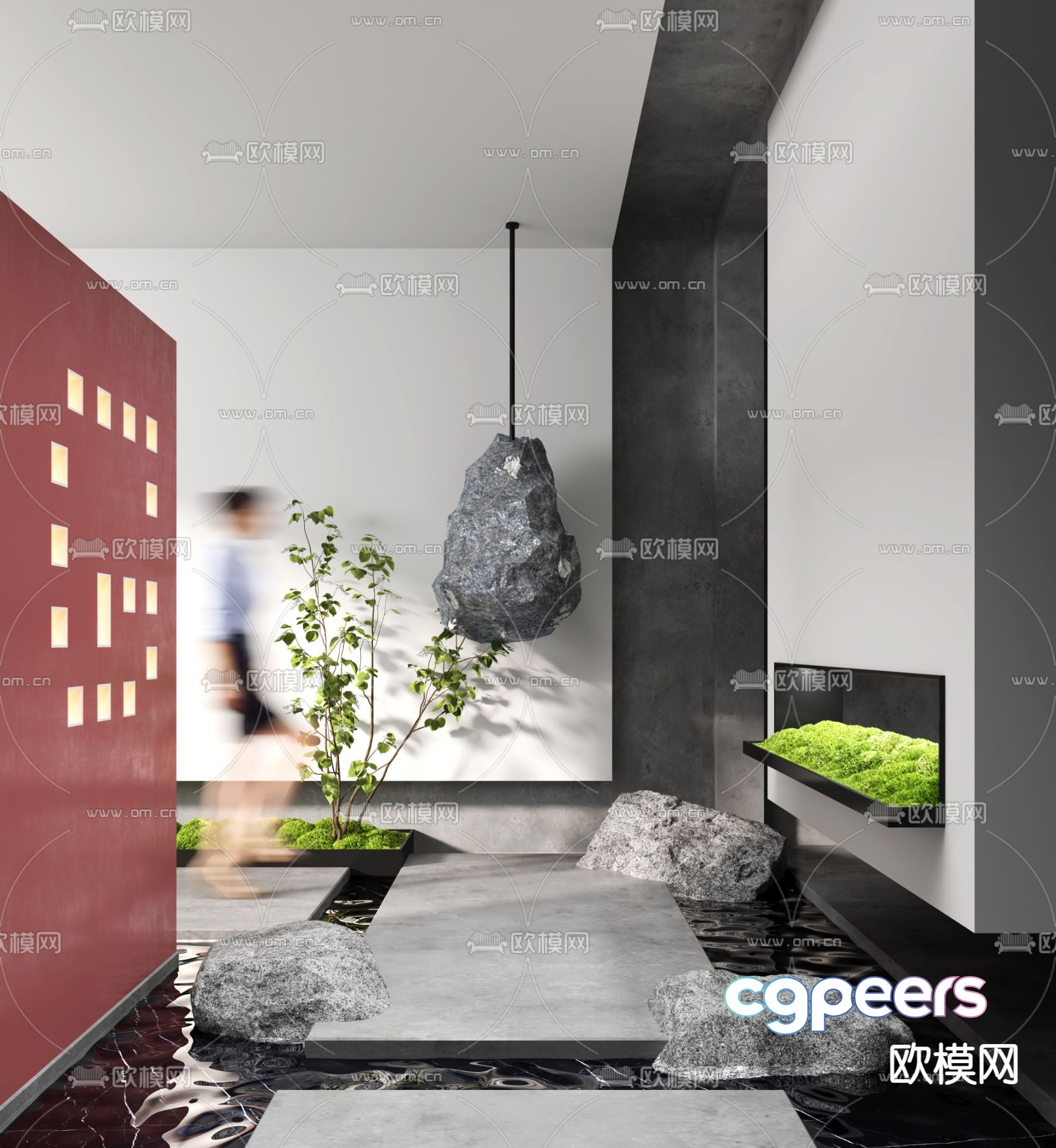 Landscape stone moss landscape sketch 3d model Landscape stone moss landscape sketch 3d model